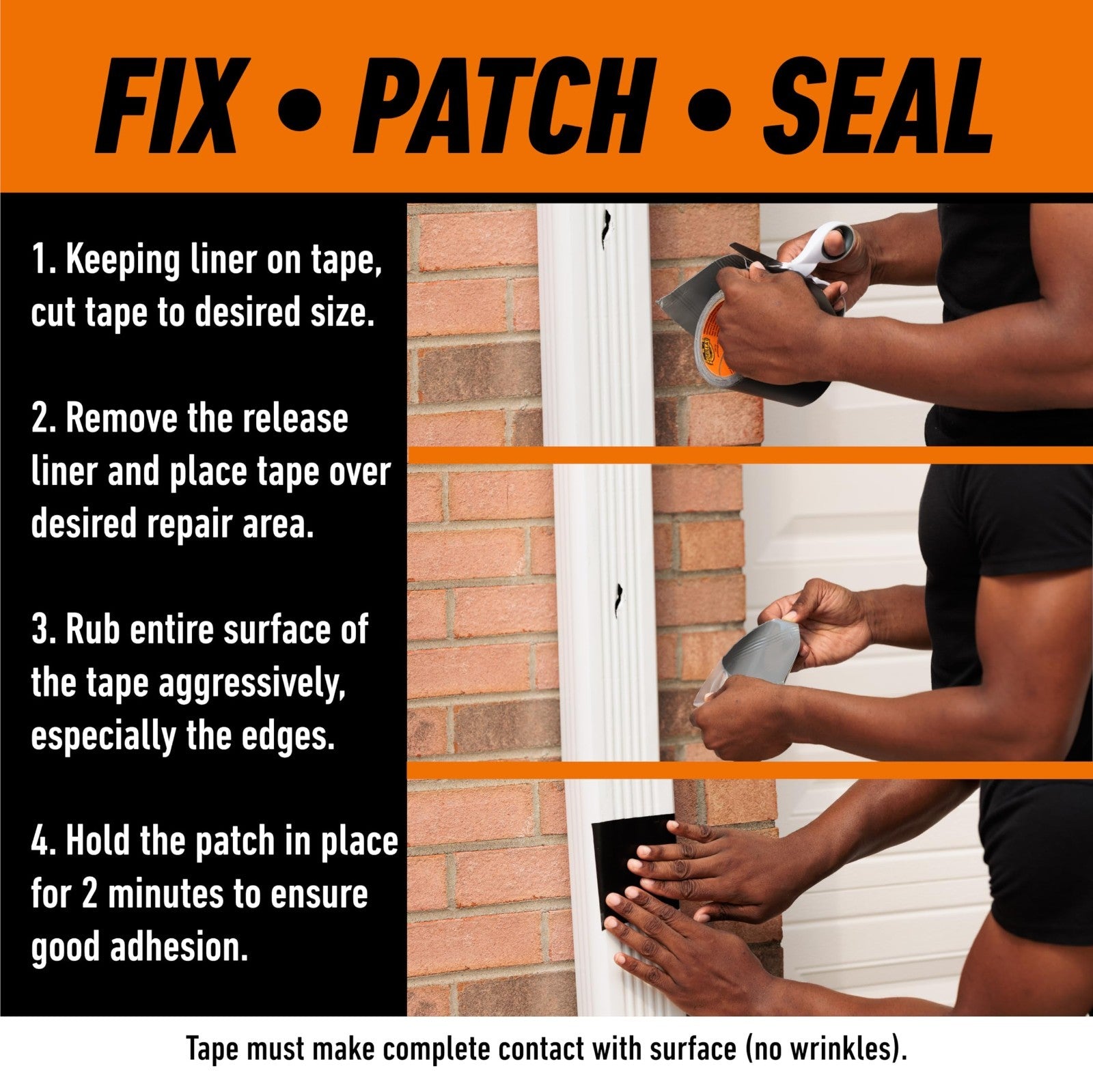 Waterproofing Tape 4" x 10' - Permanent Black Seal for Leaks, Weather Resistant,3