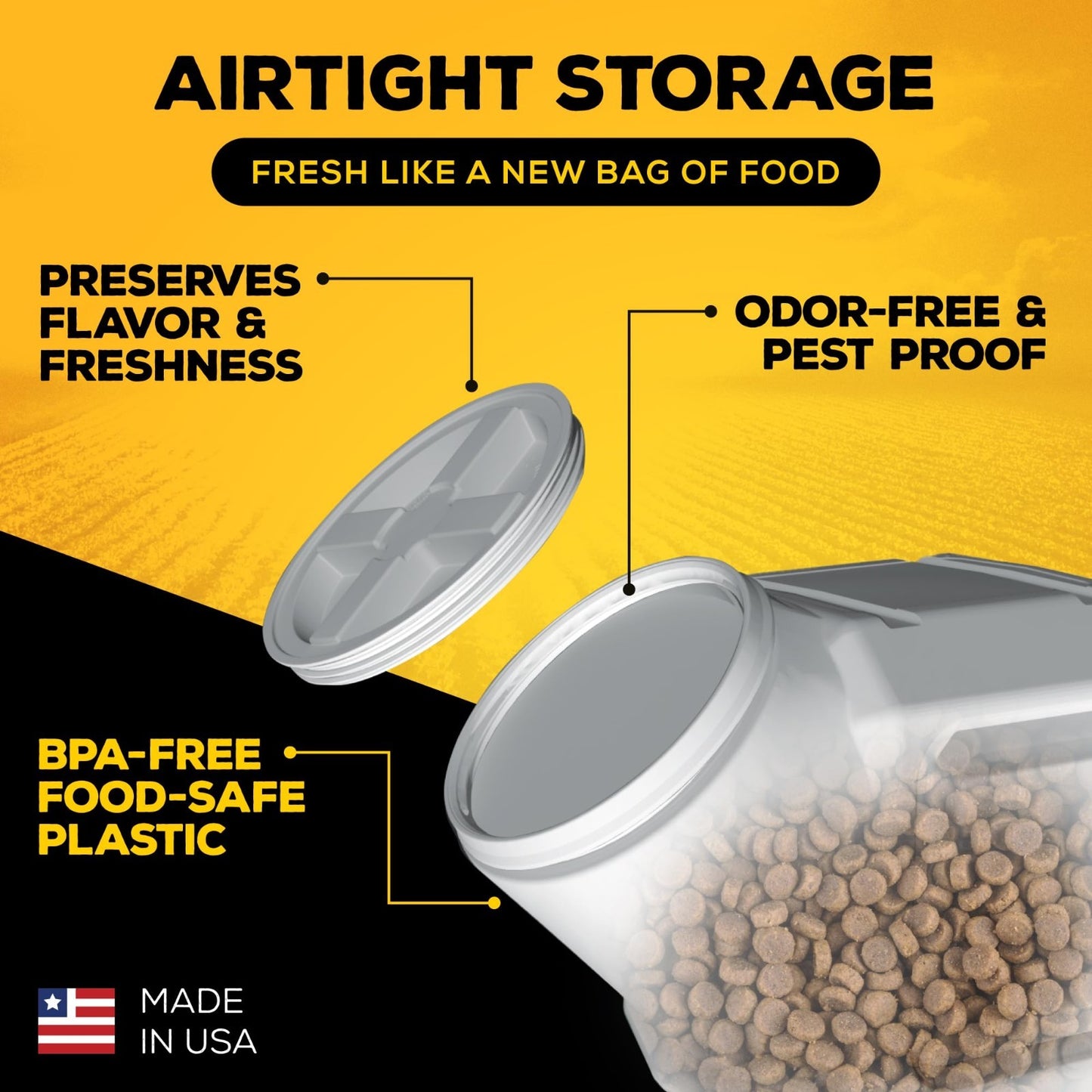 Airtight Stackable Pet Food Storage Container - Holds Up to 60lbs, Durable & Sec10