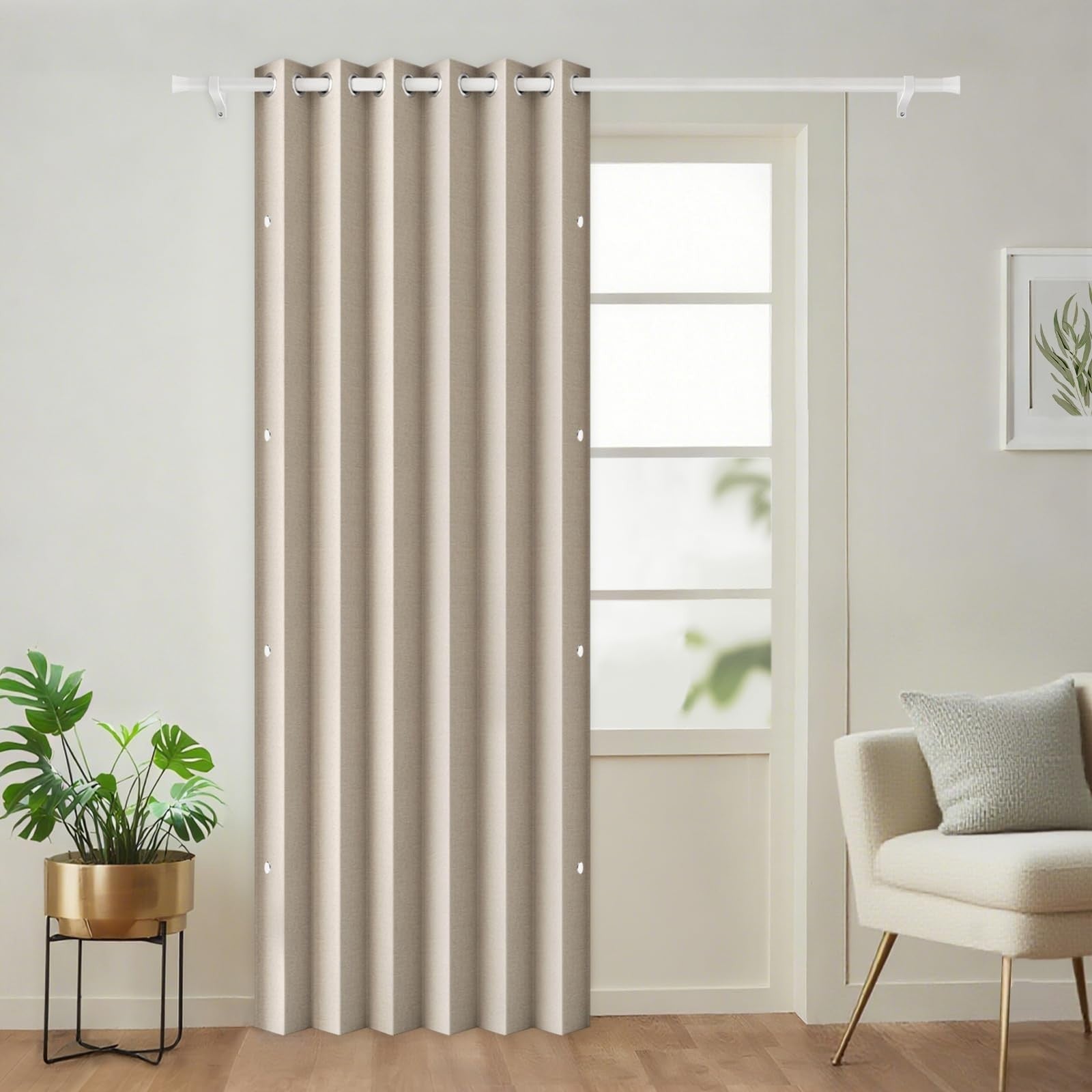 72 Inch Full Blackout Pleated Curtains with Magnetic Closure, Thermal Insulated,1