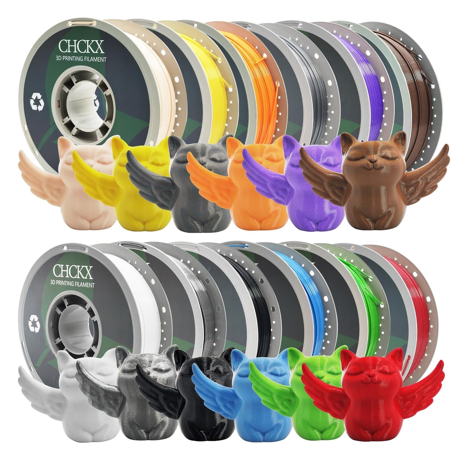 12 Rolls PETG 3D Printer Filament Bundle, 1.75mm, 1kg Spools, Dimensional Accura2