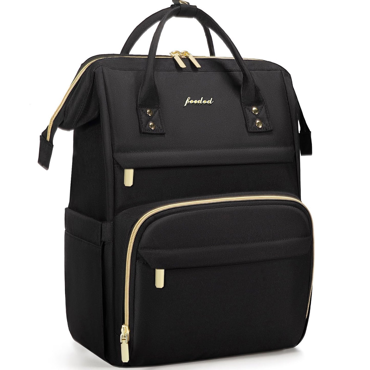 Waterproof 17.3" Laptop Backpack for Women   Professional Work & Travel Bag, Bla1
