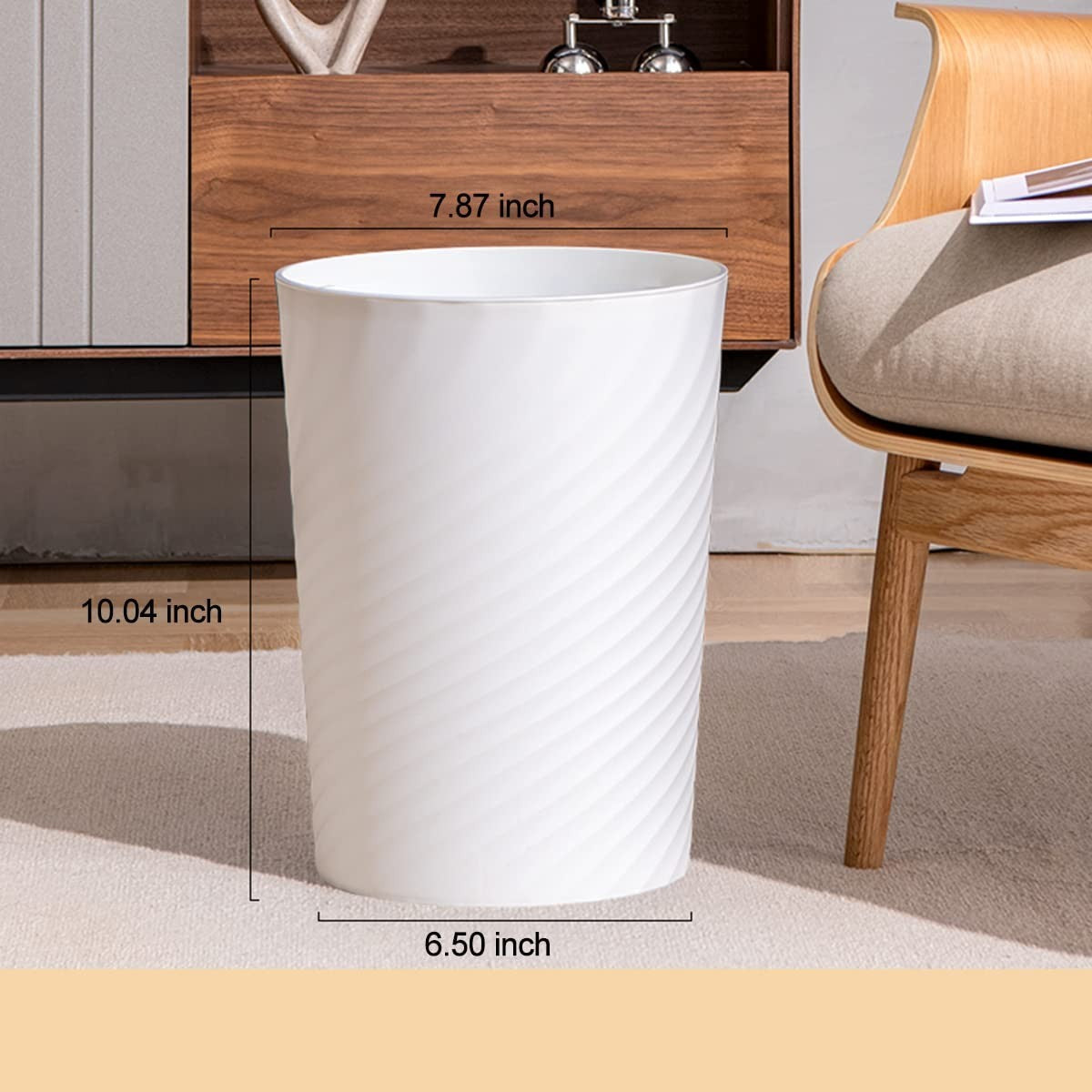 Compact 1.8 Gallon Bathroom Trash Can   Small Waste Basket for Kitchen, Office,5