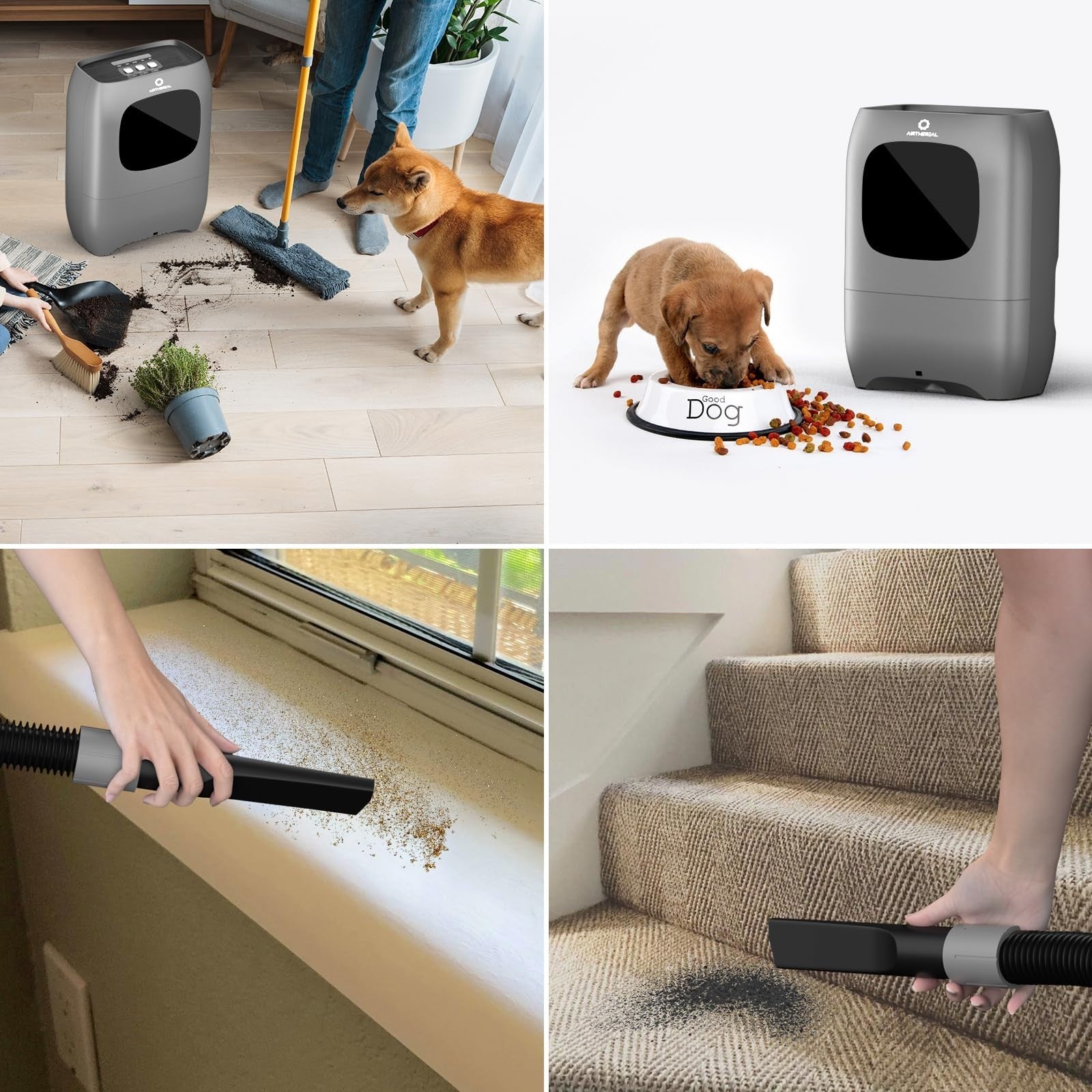 Touchless Vacuum Automatic Dustpan, Auto Sensor, 20Kpa Power, HEPA Filtration, 76