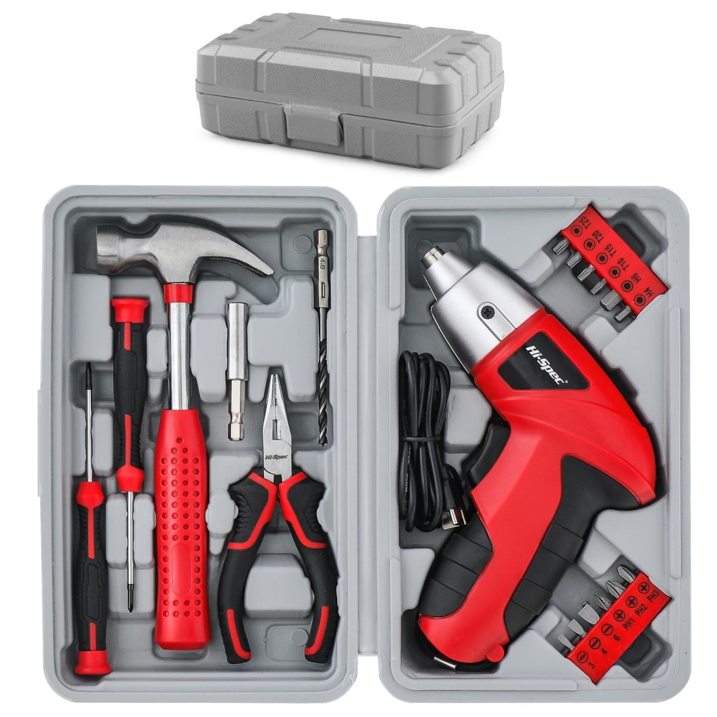 Compact 19pc USB Power Screwdriver & DIY Tool Kit   LED, Quick Fixes, Organized1