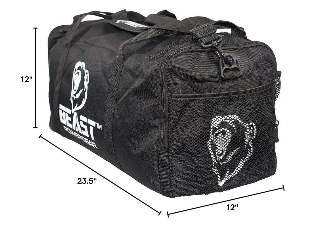 Versatile Gym Duffle Bag for Workout, Boxing, MMA - Shoes Compartment & Adjustab2