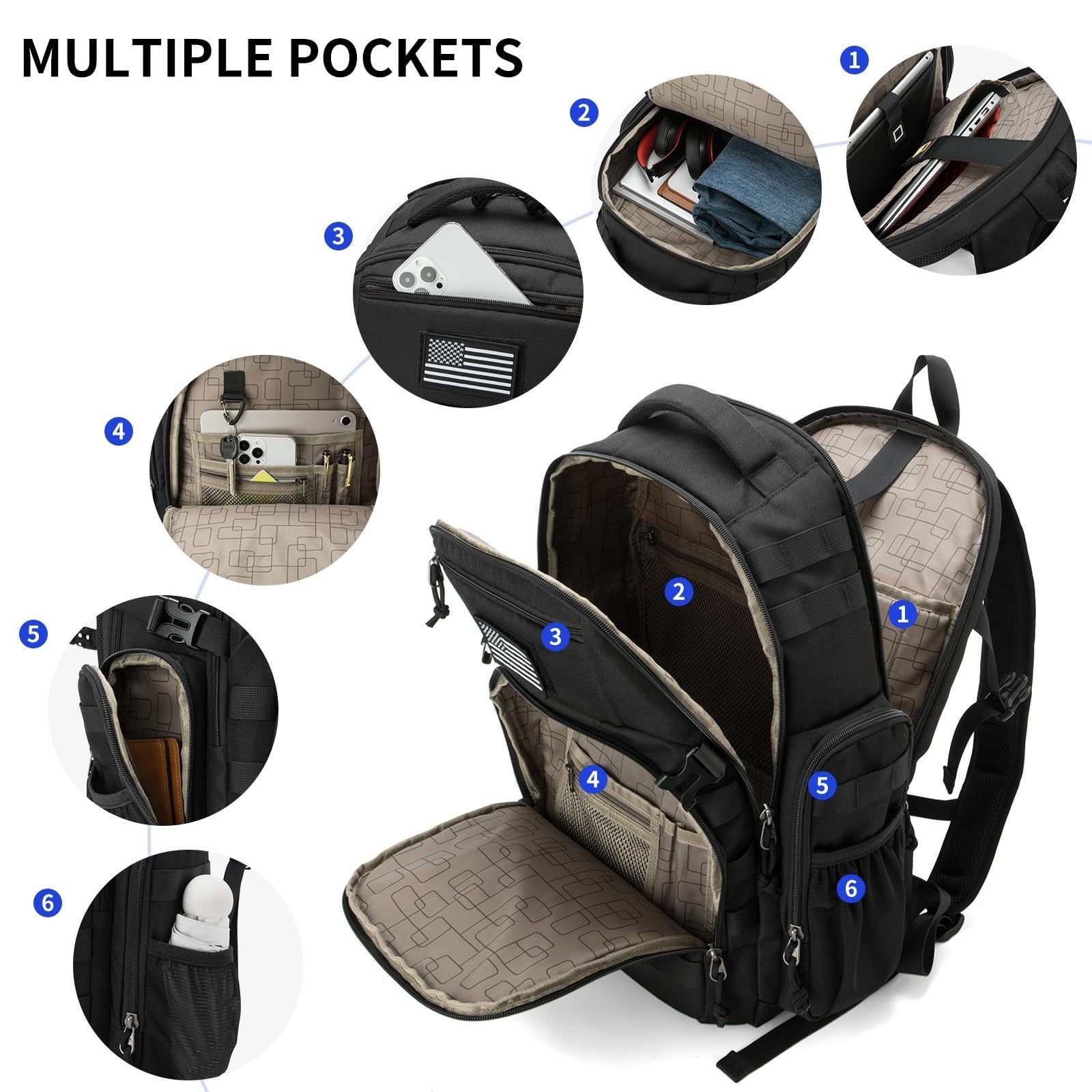 Tactical Military Backpack for Men   Small Black Assault Bag, Outdoor Gear2