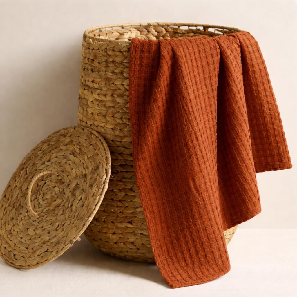 4 Pack Oversized Waffle Weave Bath Towels, 30x60 Inch, Ultra Soft Cotton, Lint F4