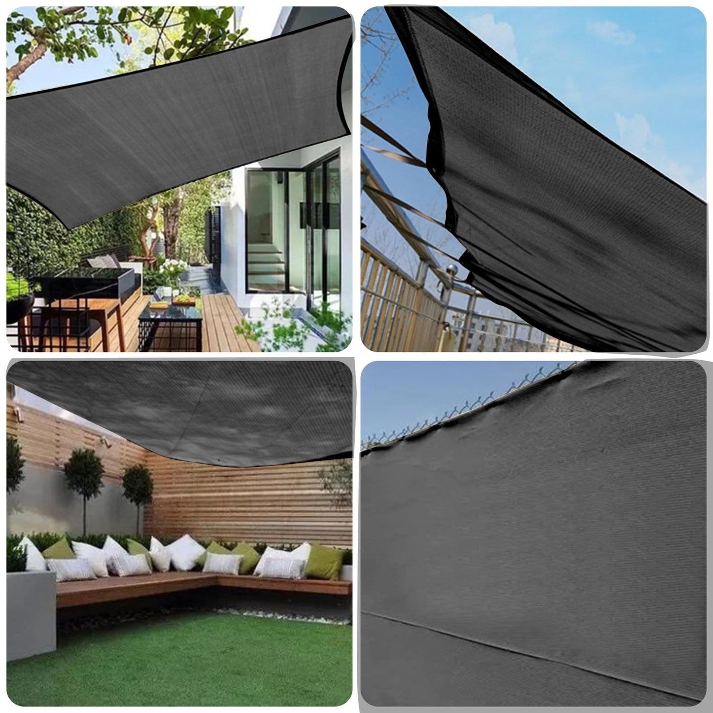 90% Shade Cloth for Dog Kennel, 20x48 FT Sunblock Mesh Tarp with Grommets - Pati6
