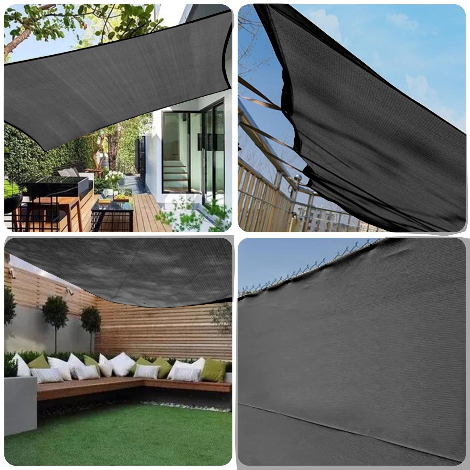90% Shade Cloth for Dog Kennel, 20x48 FT Sunblock Mesh Tarp with Grommets - Pati6