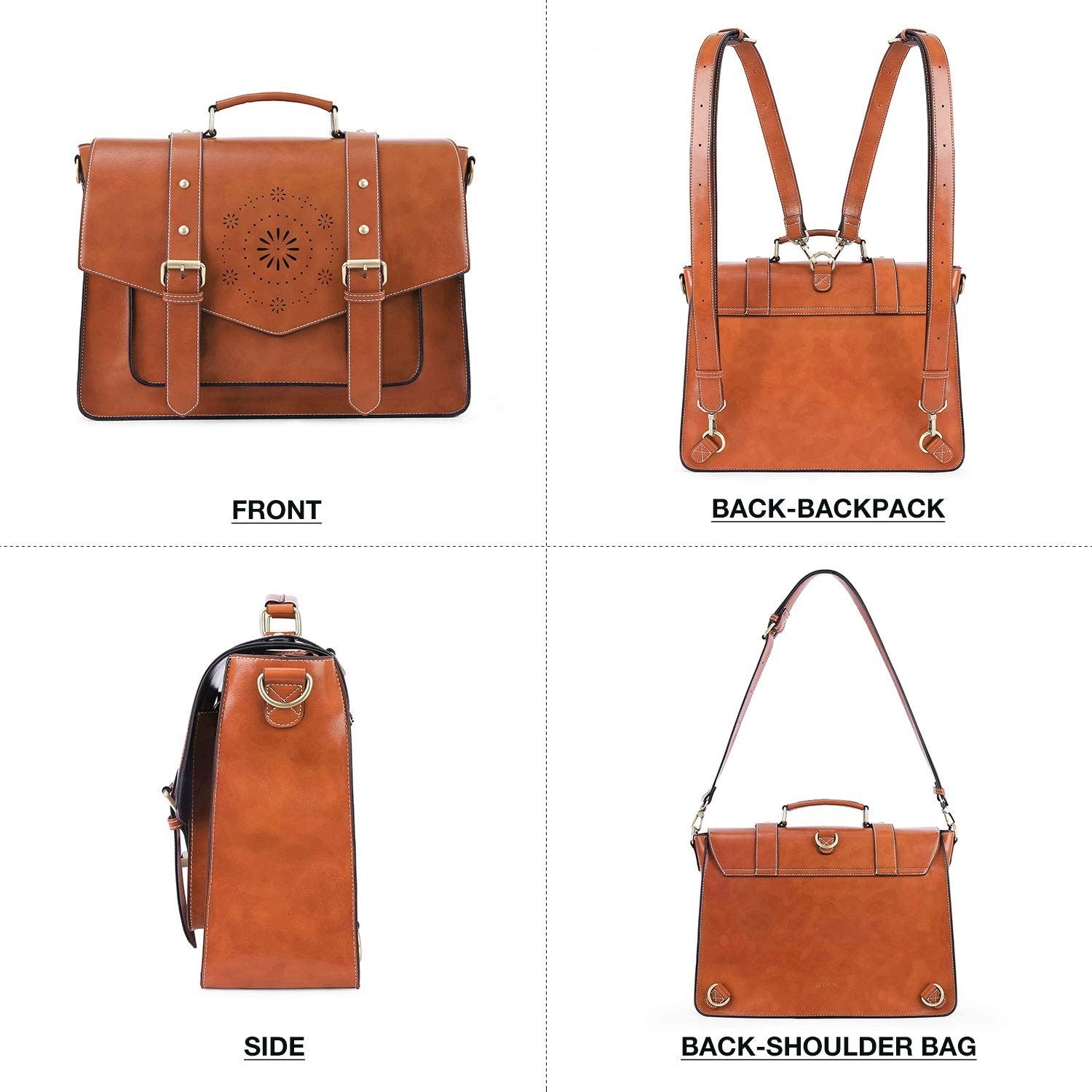 Stylish Vegan Leather Laptop Backpack & Briefcase for Women - Fits 15.6" Laptops3