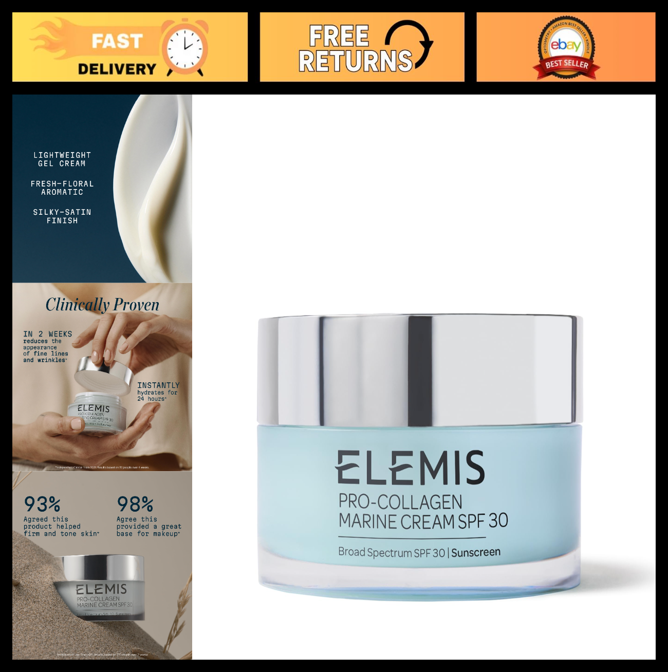Lightweight Anti Wrinkle Facial Moisturizer with SPF 30   Pro Collagen Marine Cr0