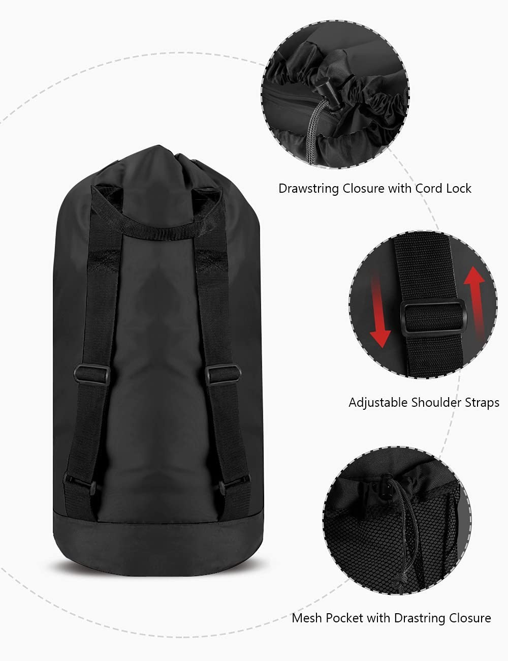 Optimized eBay Title:  "Durable Laundry Backpack with Shoulder Straps, Mesh Poc4