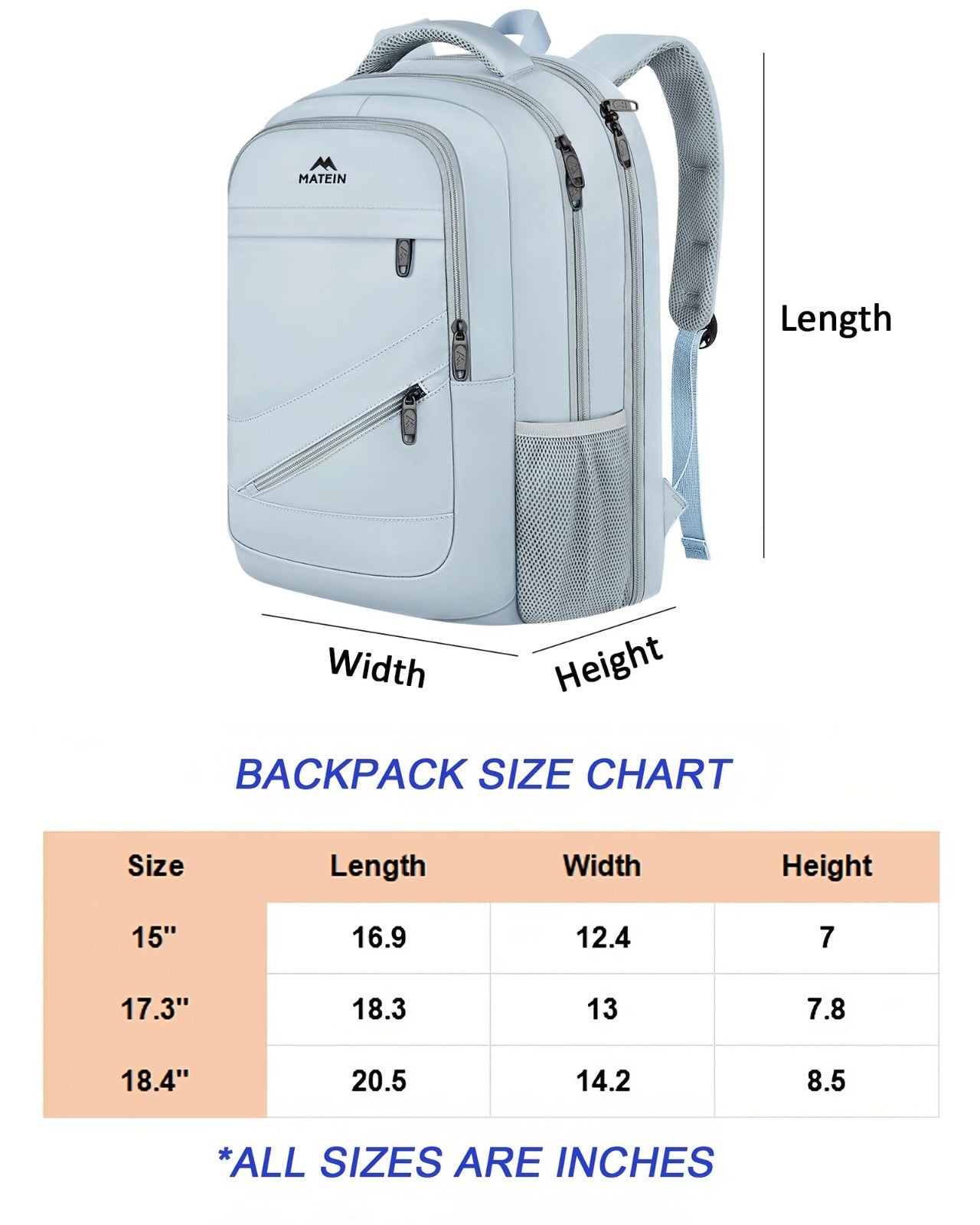 18" Laptop Backpack for Women, TSA Approved Travel Rucksack, 50L Capacity, Durab7