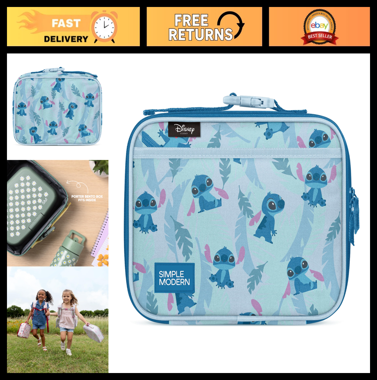 Insulated Kids Lunch Box & Bag Set - Cute Bento Lunch Container for School, Todd0