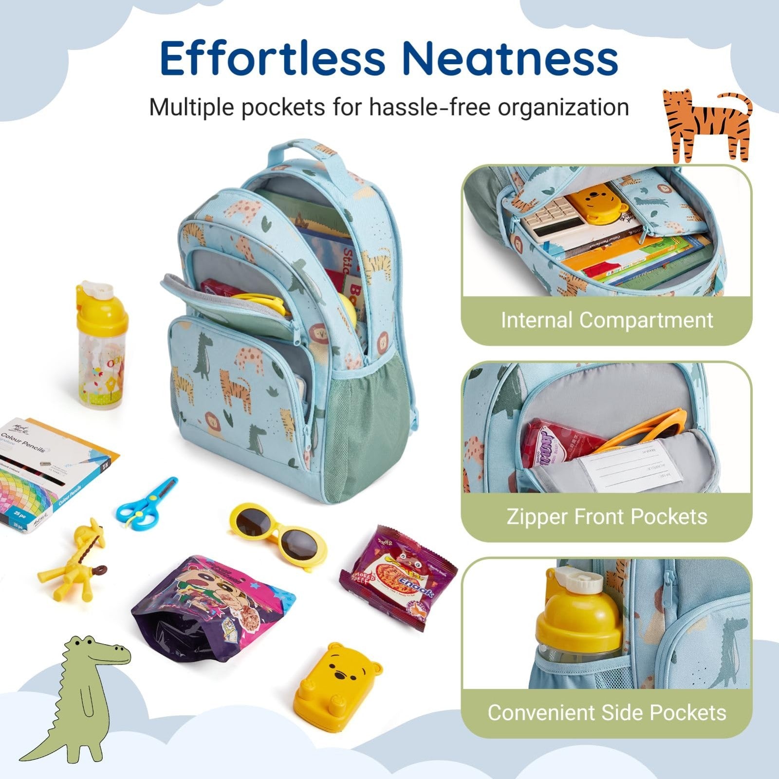Kids Backpack Set for Kindergarten & Preschool, 3-Piece with Lunch Box & Pencil2