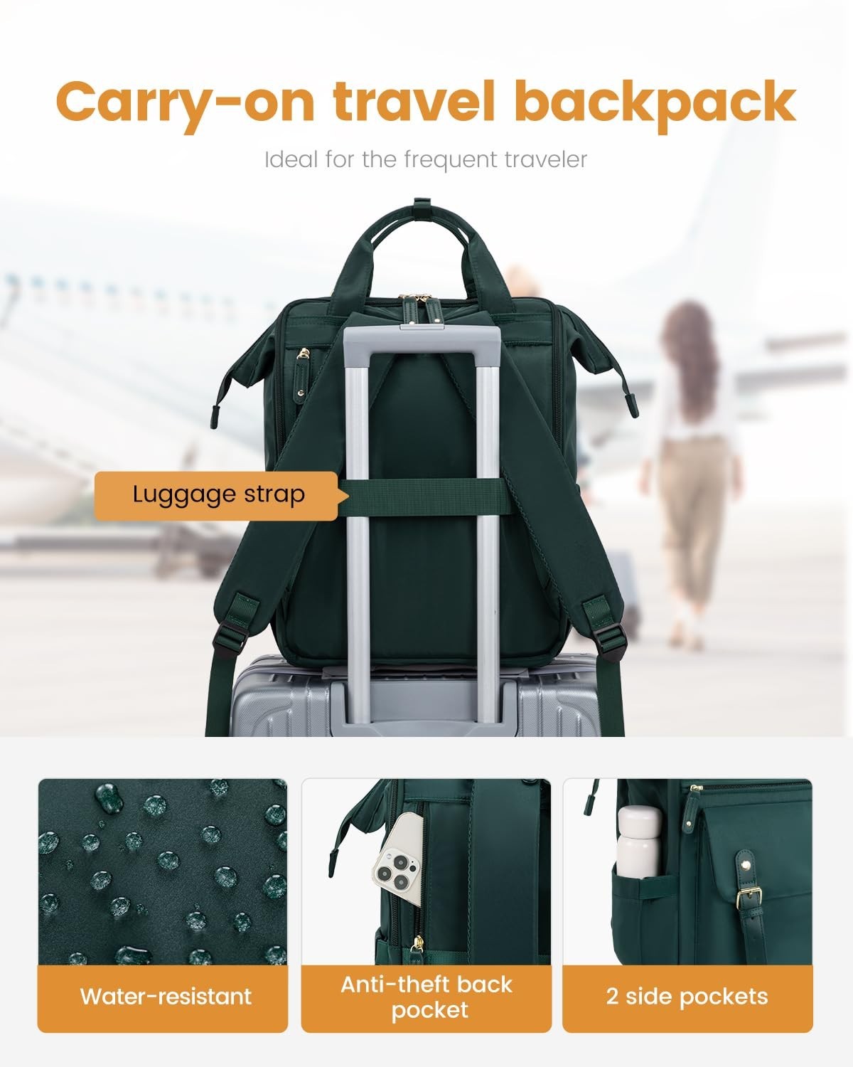 Stylish 15.6" Laptop Backpack for Women   Work, Travel, College, Nurse, Commuter4