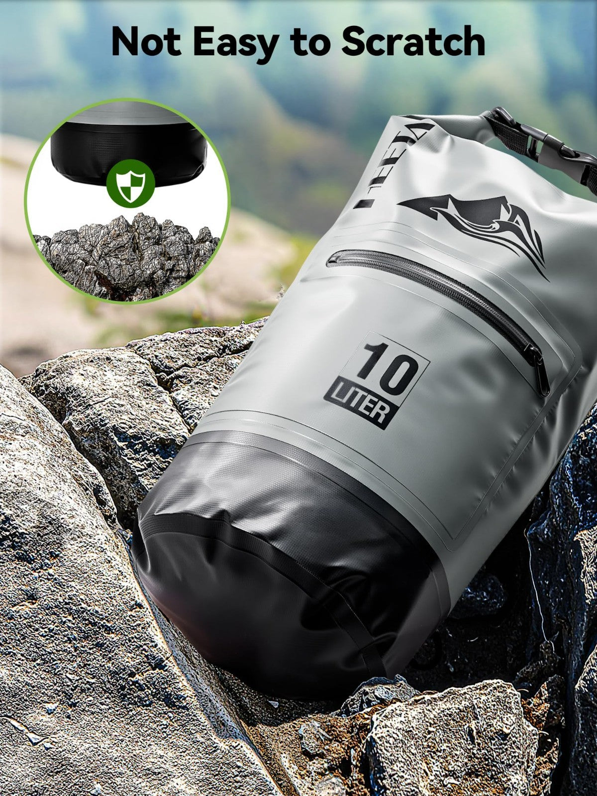 Waterproof Dry Bag with Zipper Pocket - Lightweight Roll Top for Travel, Kayakin5