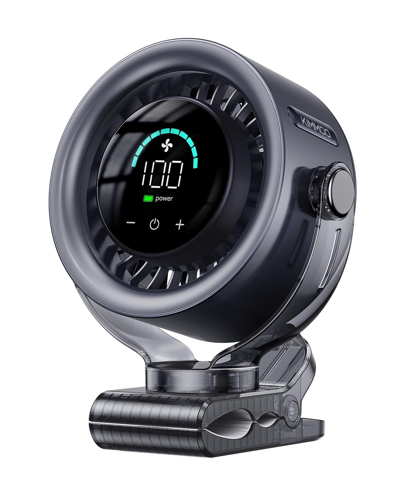 4000mAh Portable Clip On Fan, 100 Speed Touch Control, LED Display, 360° Rotate,0