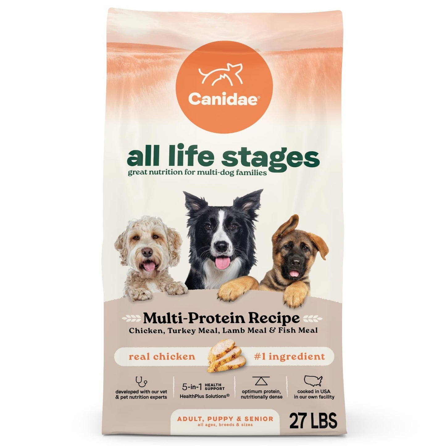 Multi Protein Dog Food for All Life Stages   Chicken, Turkey, Lamb & Fish, 27 lb1