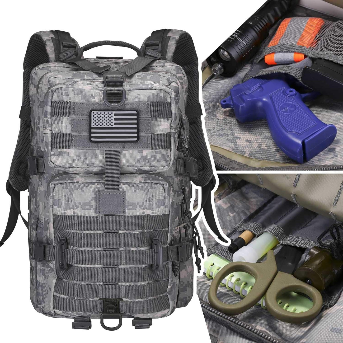 Tactical MOLLE Assault Backpack   Military Army Camping Rucksack, Outdoor Gear5
