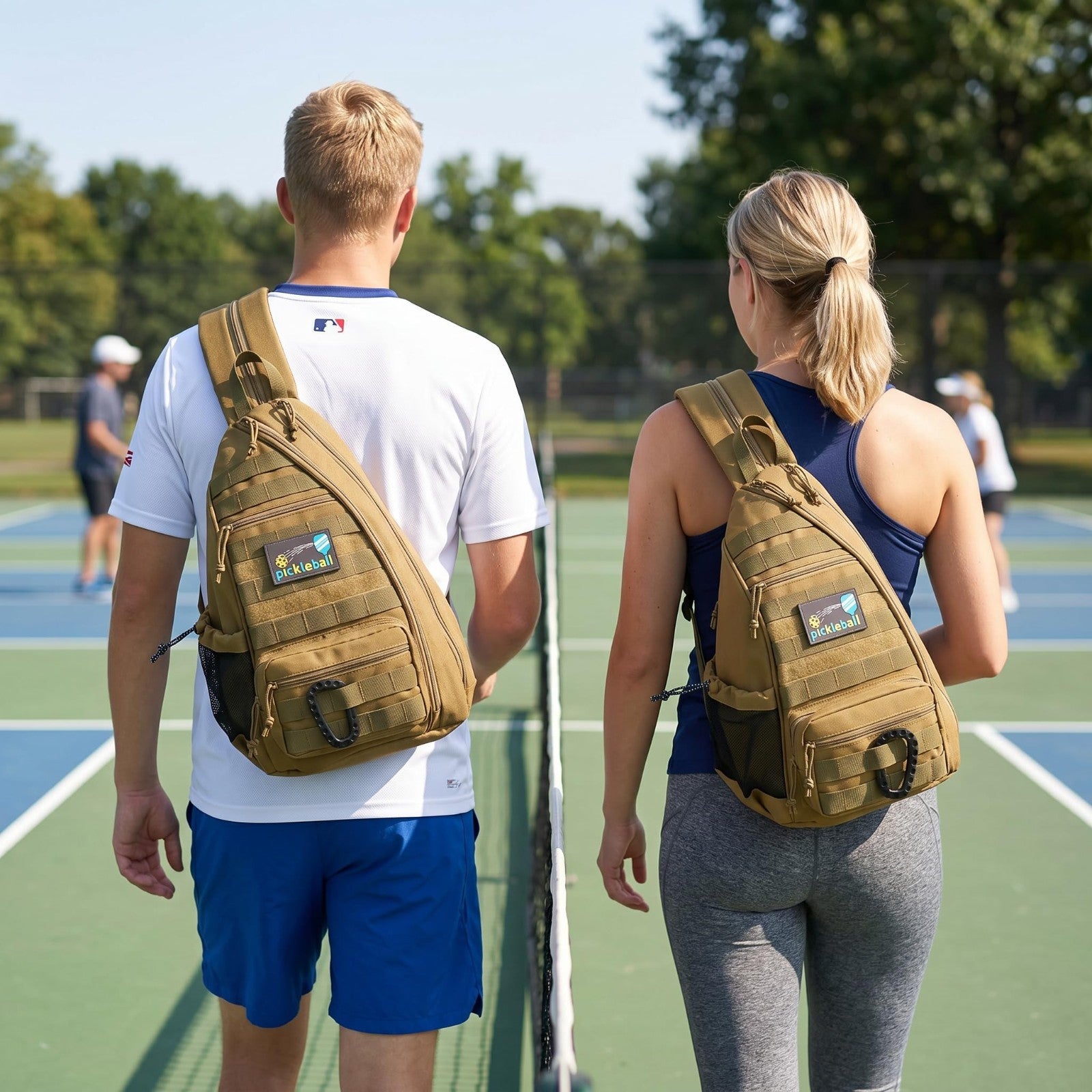 Tactical Pickleball Backpack - Adjustable Sling Bag with Fence Hook & Water Bott7