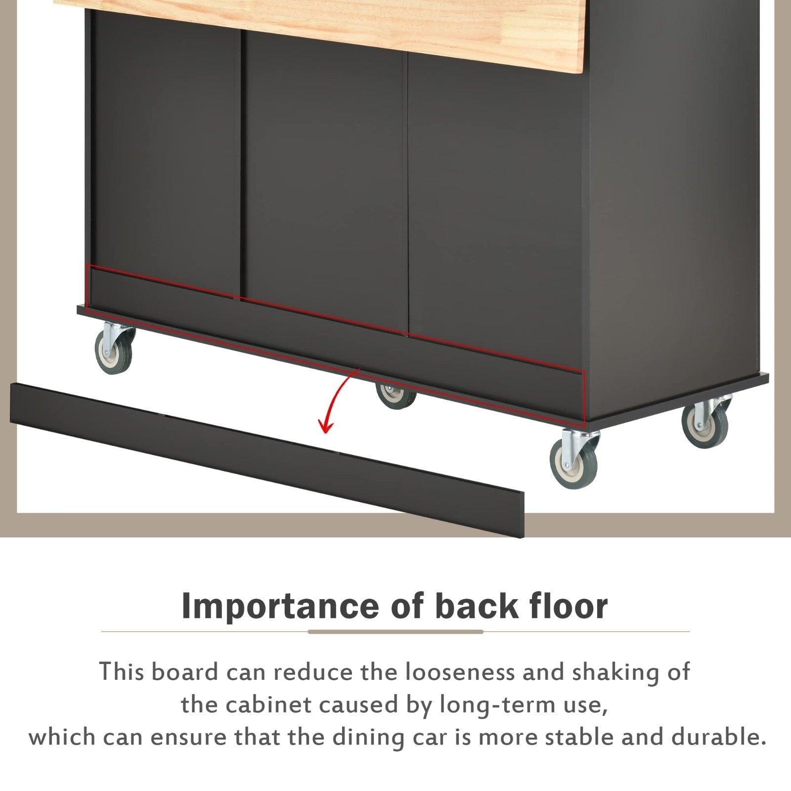 Mobile Kitchen Island with Solid Wood Top, Locking Wheels, Storage & Drop Leaf B7