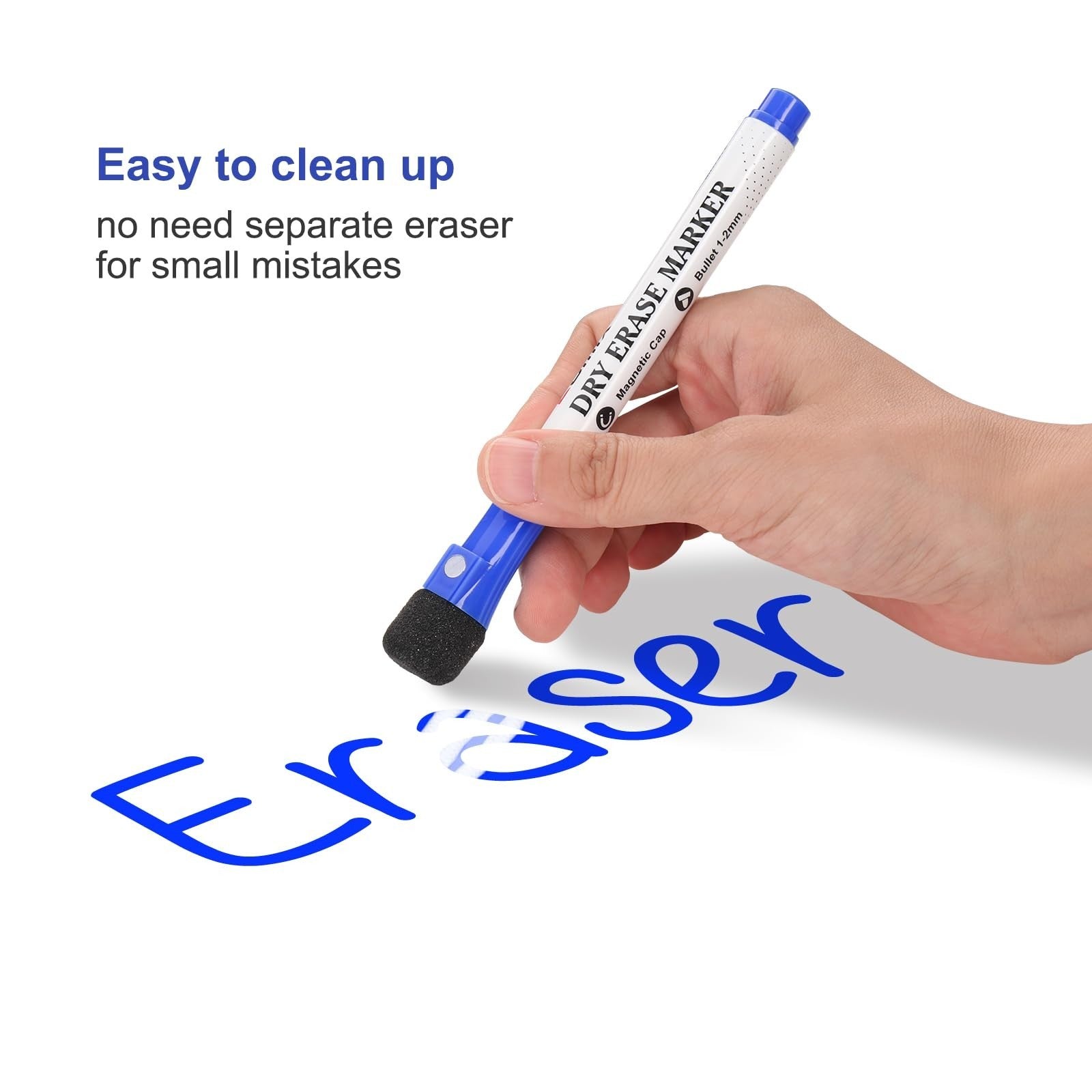 Magnetic Dry Erase Markers Set - 144 Fine Tip, Low Odor, Eraser Caps, Classroom4