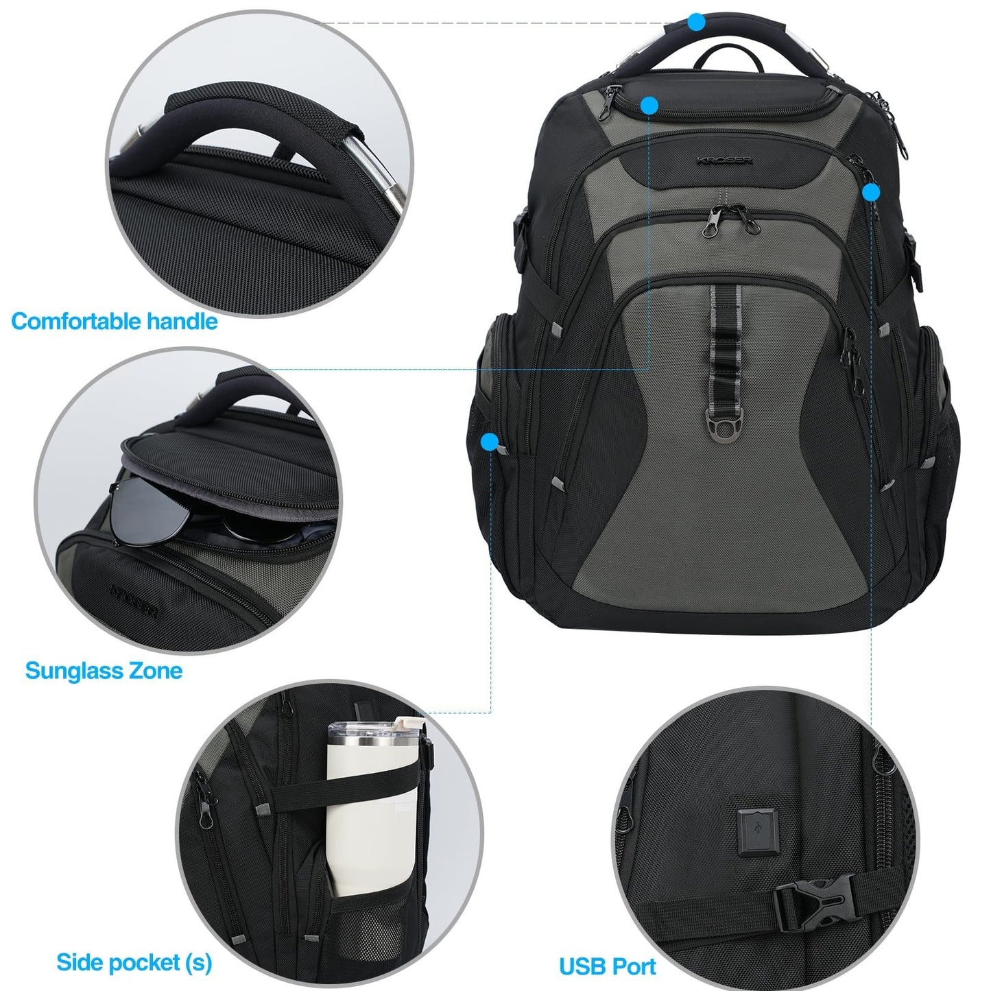 Spacious 18.4" Laptop Backpack for Men & Women   College, Travel, Work, Durable4