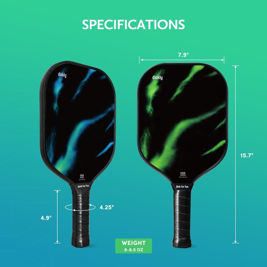 Pickleball Paddle Set of 2/4 - USAPA Approved Graphite/Fiberglass Rackets, 4 Bal6