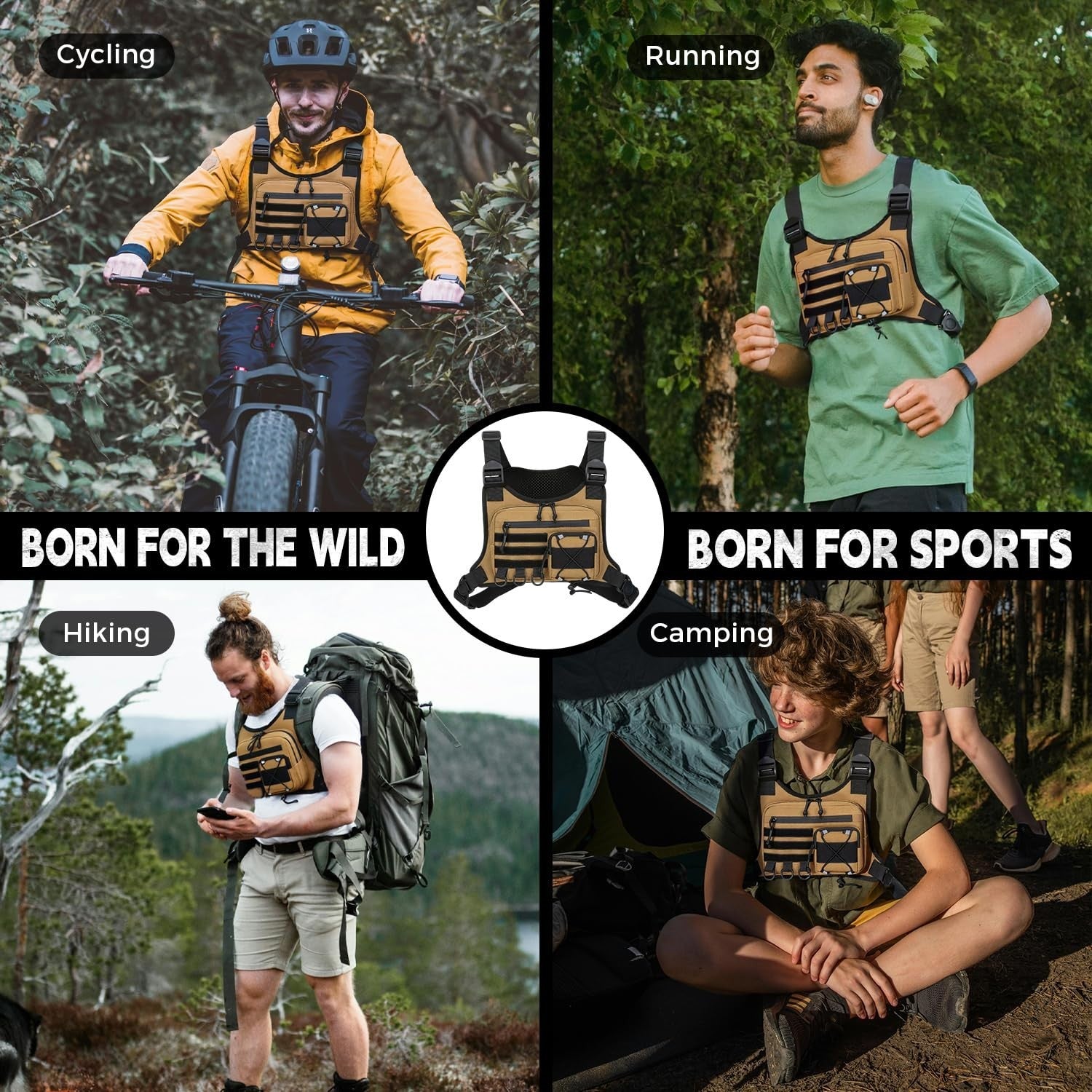 Men's Outdoor Chest Bag - Versatile EDC Holster for Running, Hiking, Travel4