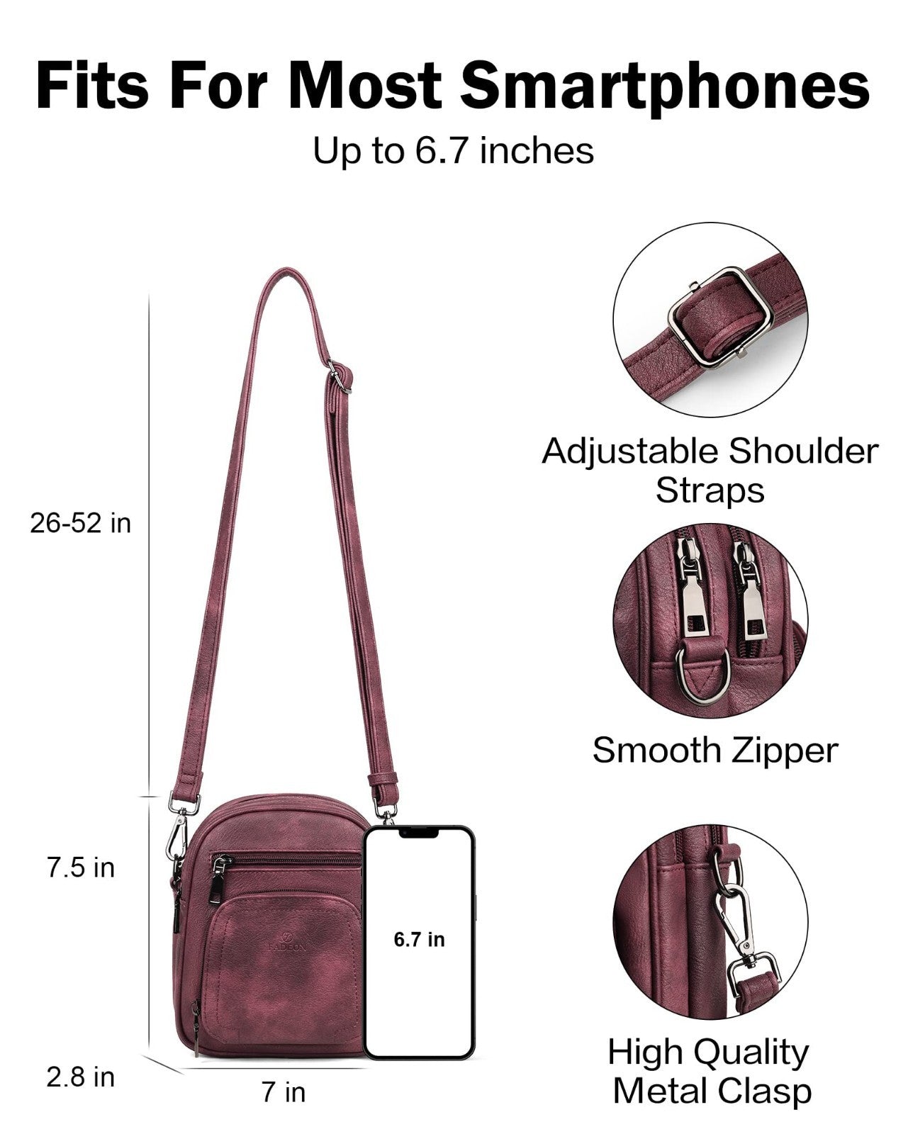 Stylish Small Crossbody Purses for Women, RFID Anti-Theft, 4 Card Slots3