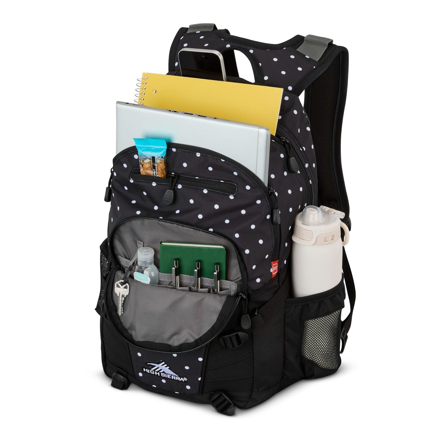 Versatile Polka Dots Backpack for Travel or Work, Tablet Sleeve, One Size3