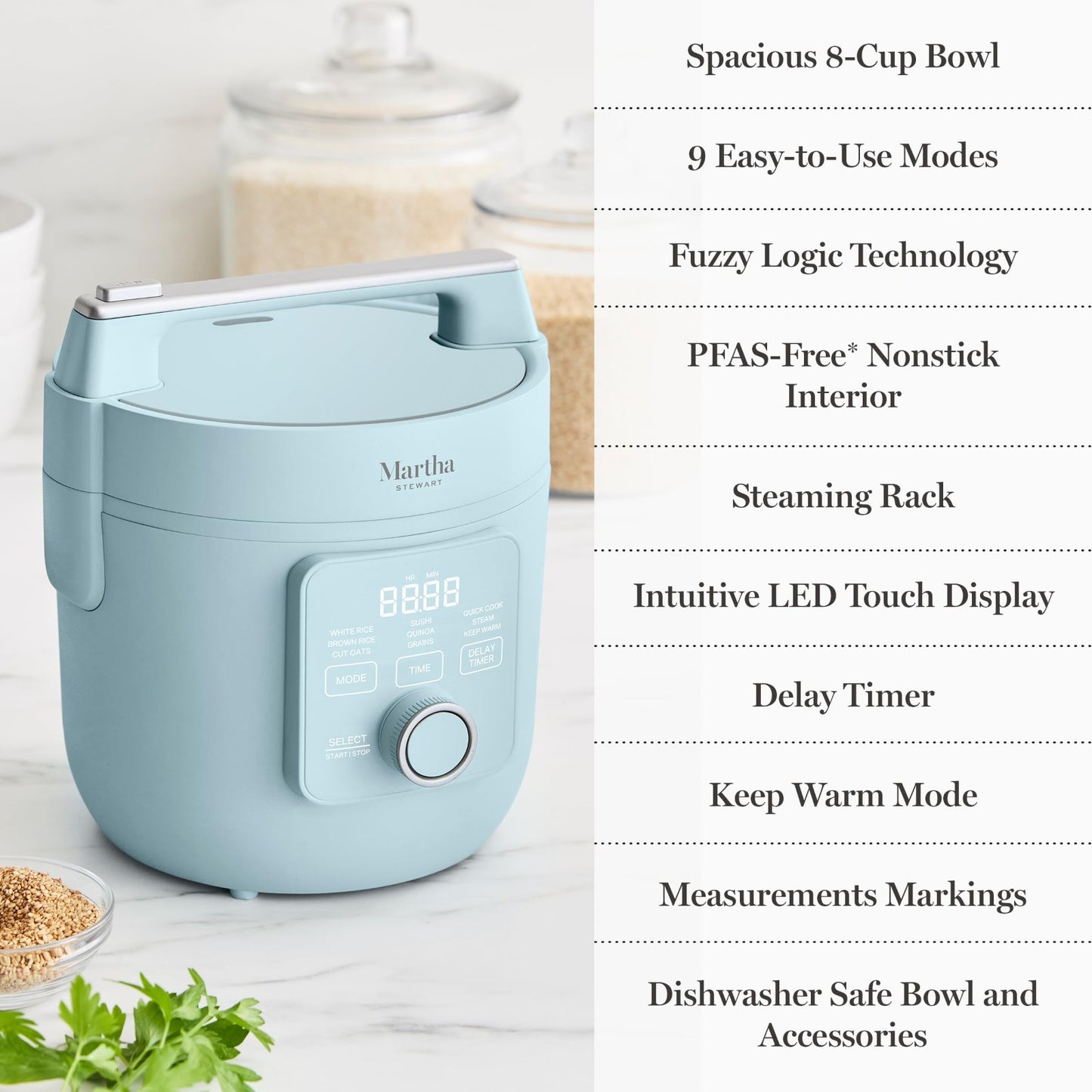 4-Cup Rice Cooker with Non-Stick Pot, Keep Warm, Steam Basket, Quick Cook - Sky9