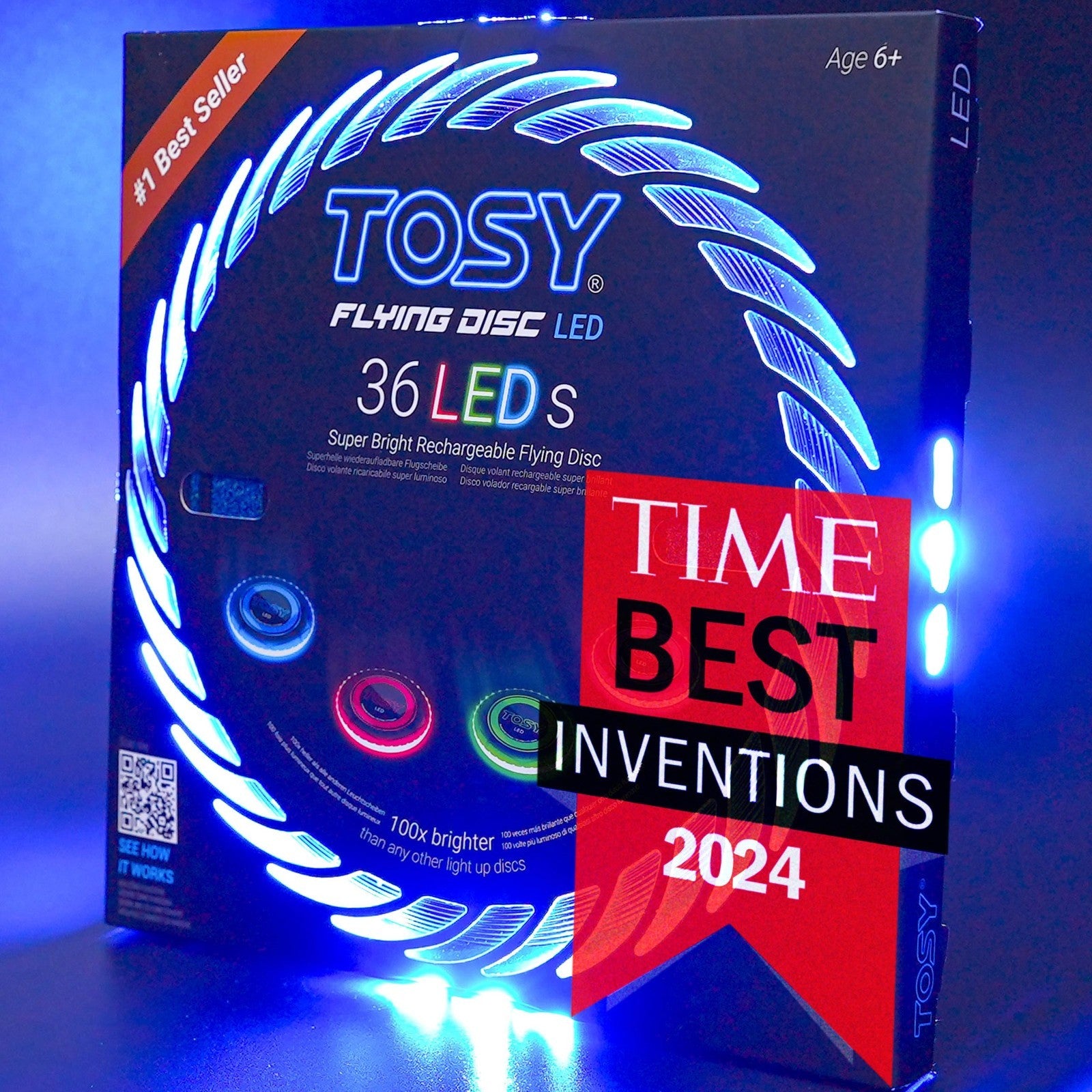 RGB Flying Disc   16 Million Colors, Bright LED Lights, Smart Modes, Waterproof,1