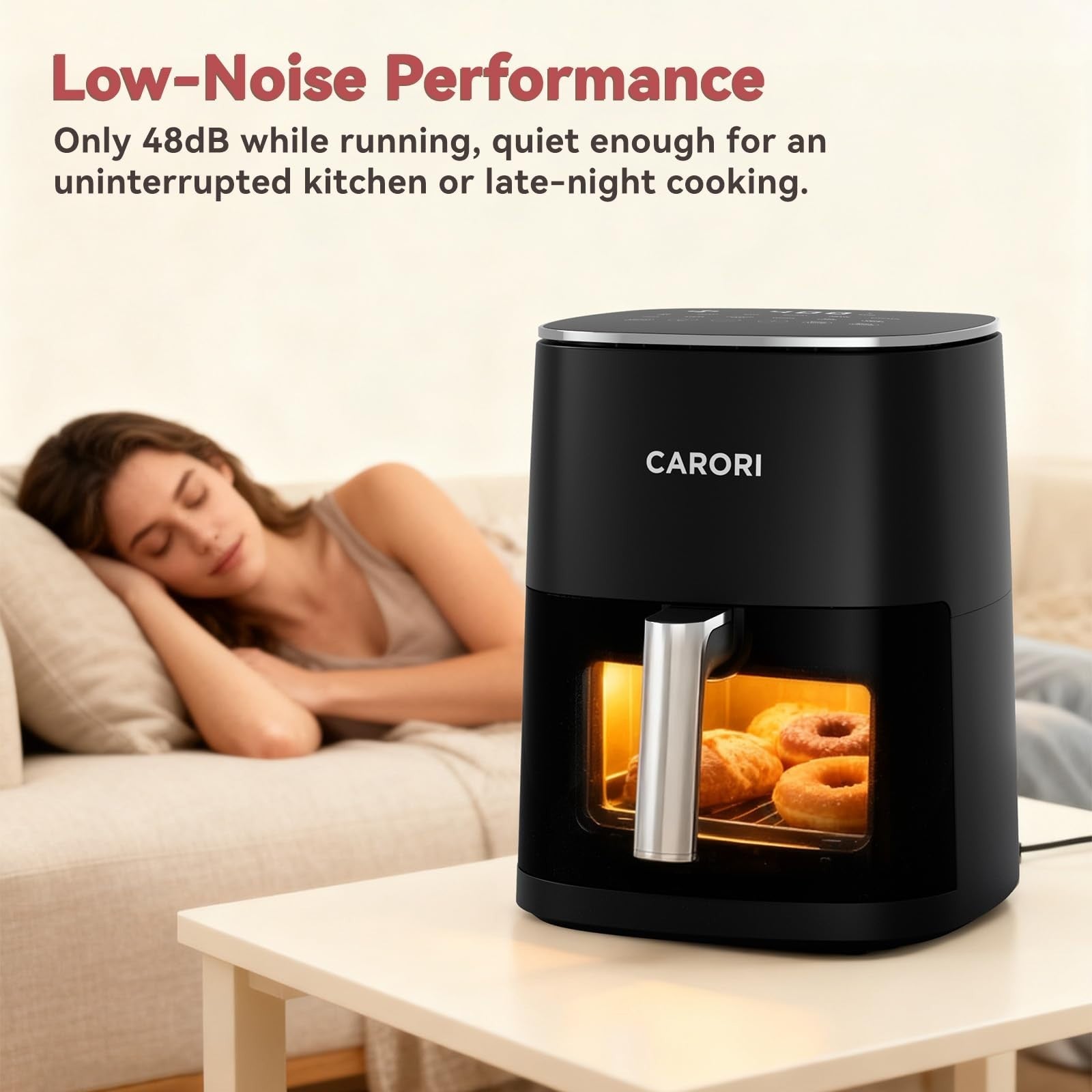 6 Qt Air Fryer with Viewing Window, 12 Cooking Presets, 1700W, Nonstick Basket6
