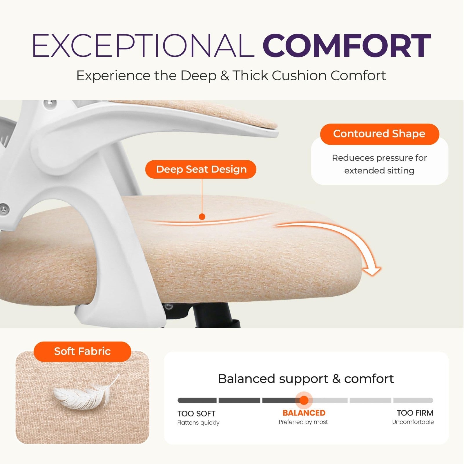 Ergonomic Mesh Office Desk Chair with Flip Up Armrests, Lumbar Support, Height A3