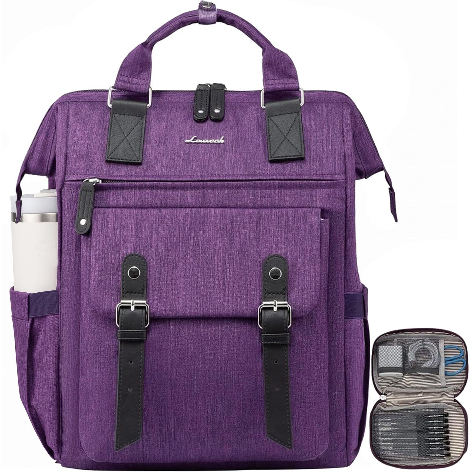 Stylish 17" Laptop Backpack for Women   Work, Travel, Teacher, Nurse Purse   Pur1