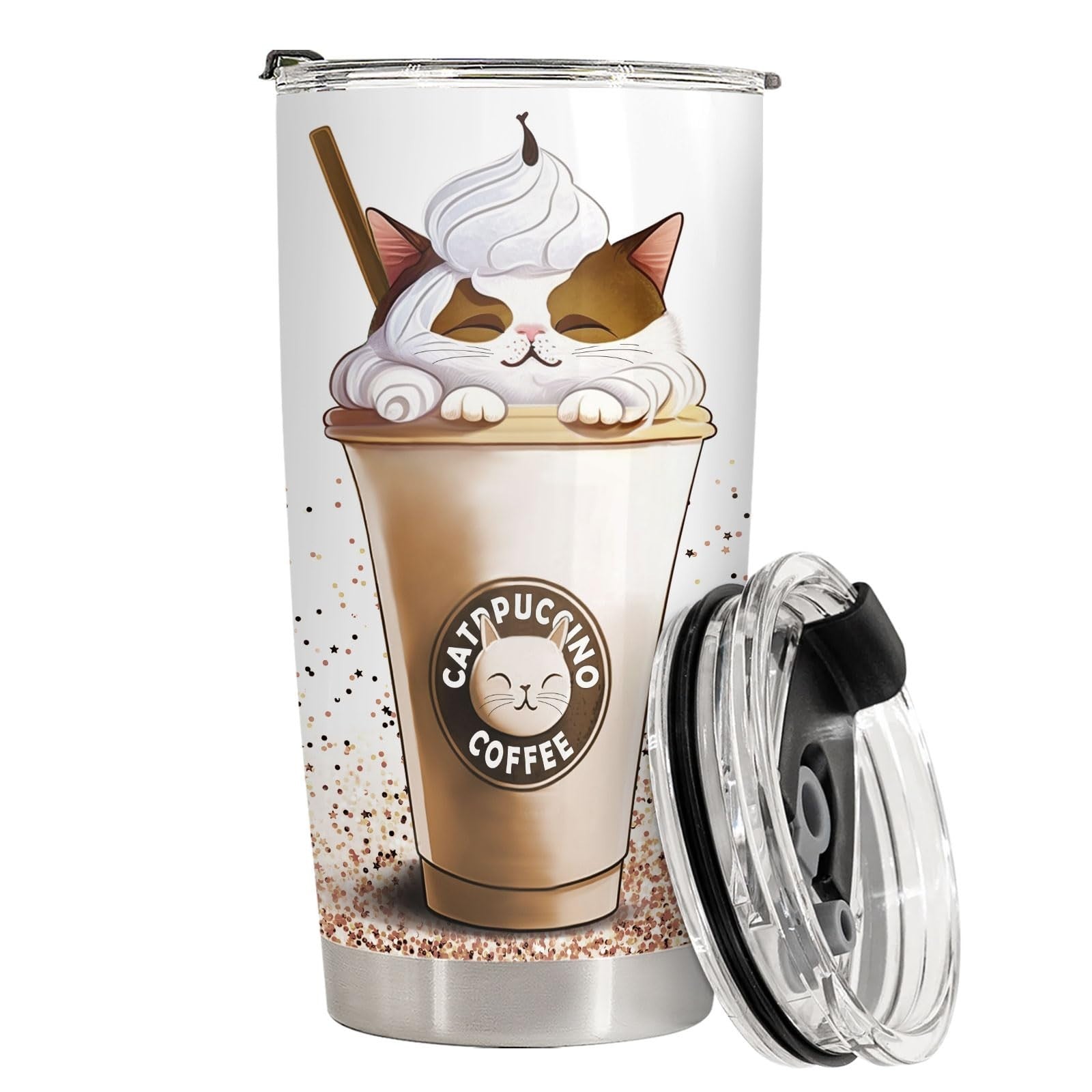 Funny Cat Mom Travel Mug 20oz   Cute Coffee Tumbler Gift for Cat Lovers & Friend3