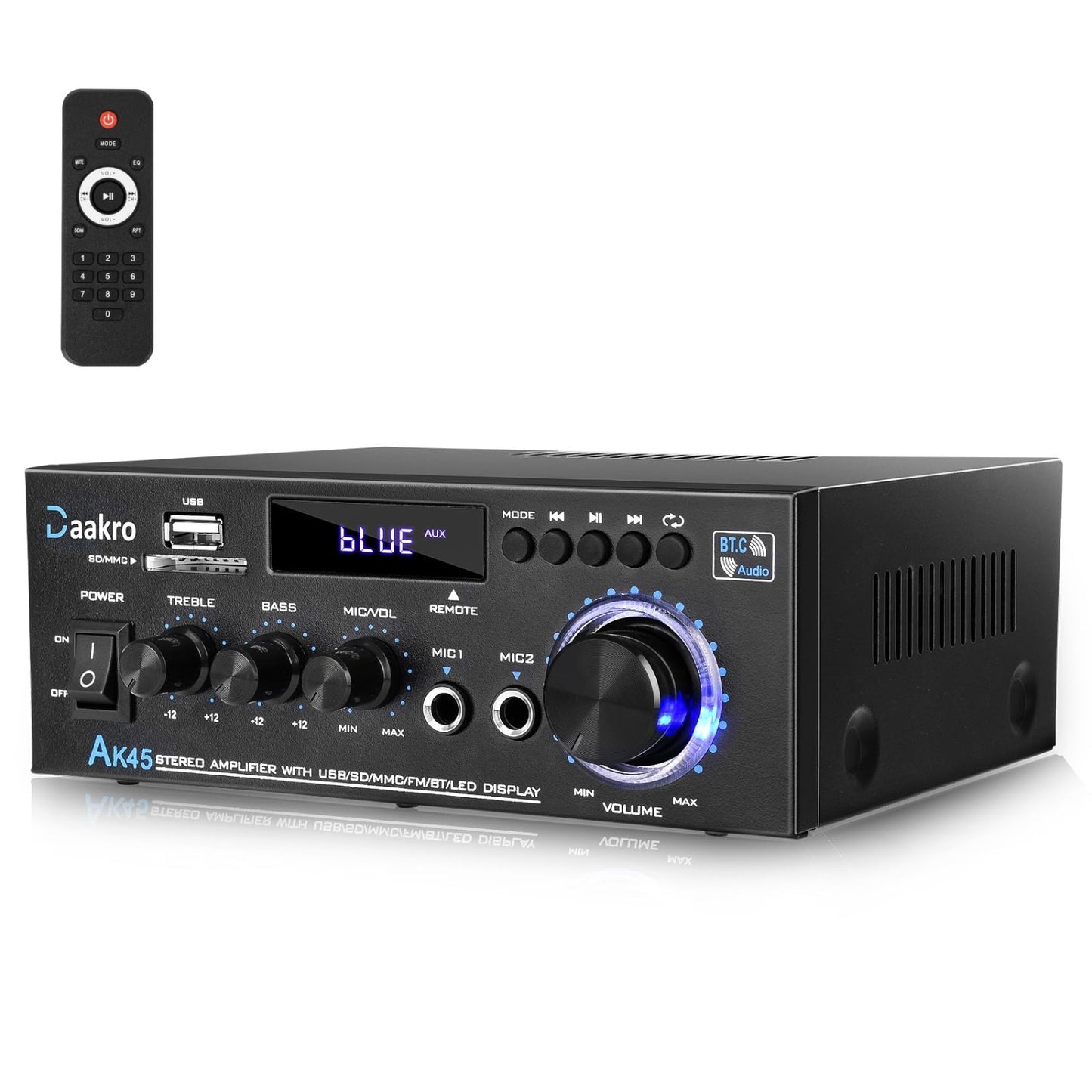 300W 2 Channel Bluetooth Stereo Audio Amplifier, Hi Fi Sound, Home Theater1