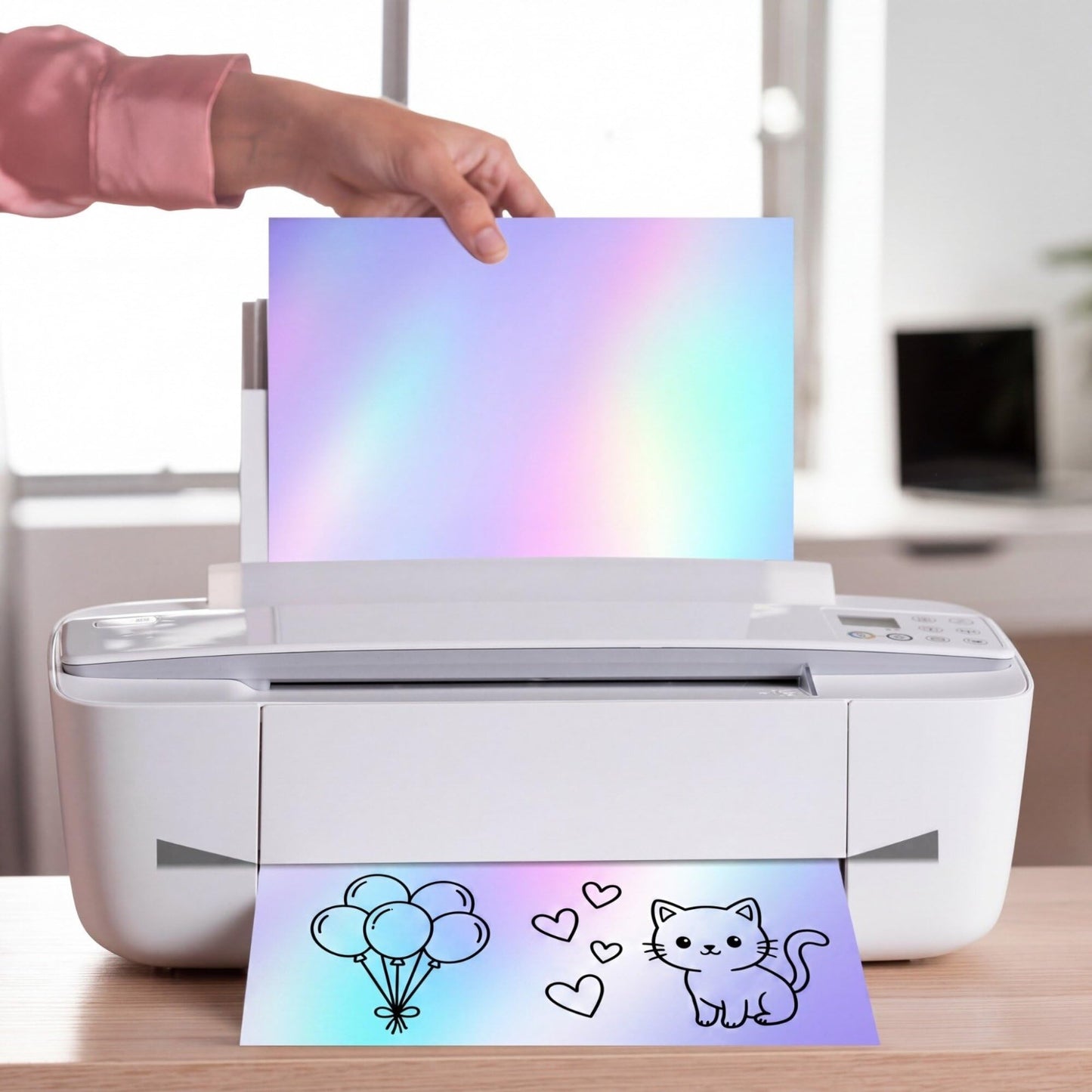 200 Sheets Holographic Printable Vinyl Sticker Paper 8.5x11" Self-Adhesive Gloss2