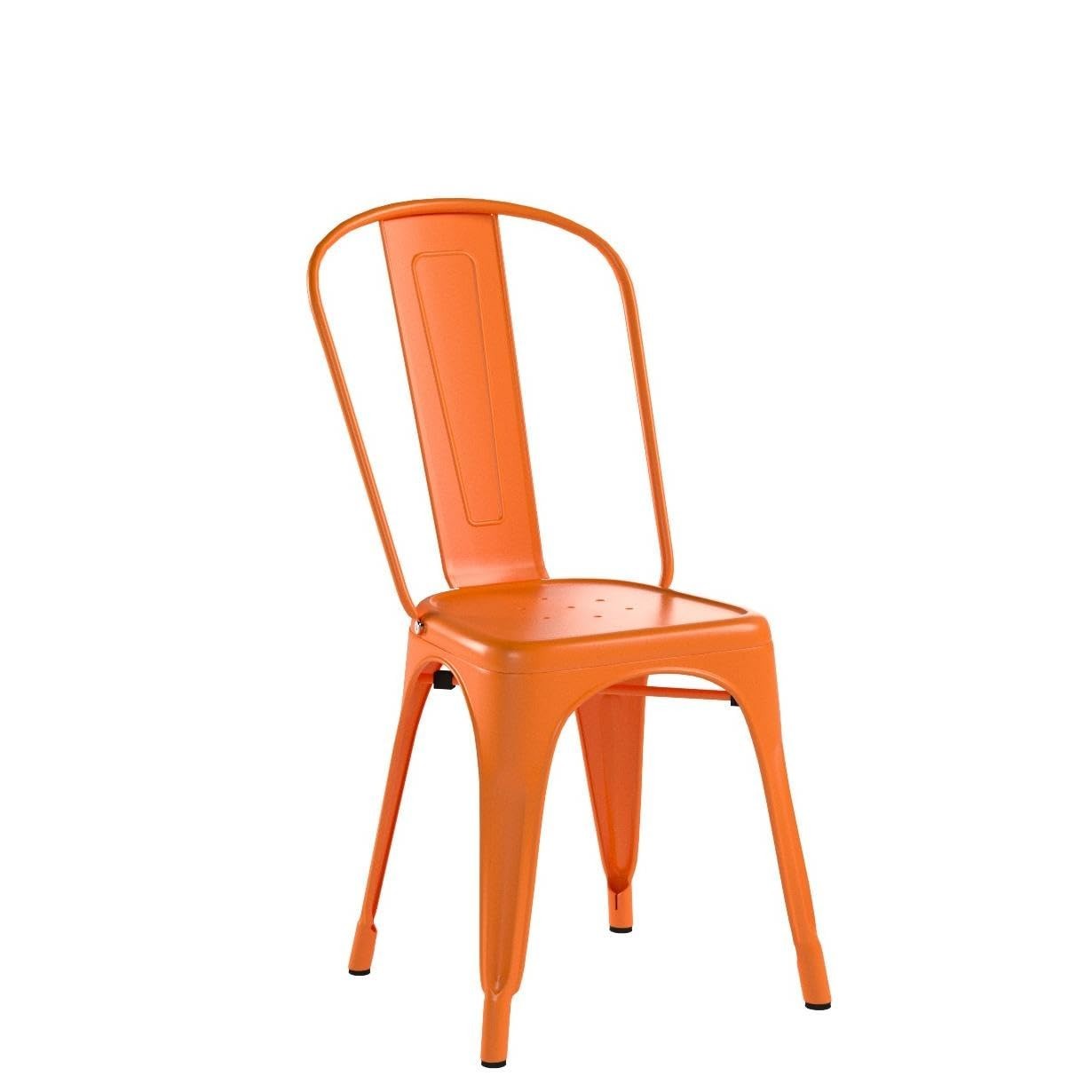 Stackable Metal Dining Chairs Set of 4   Chic Bistro Cafe Side Chairs, Indoor/Ou4