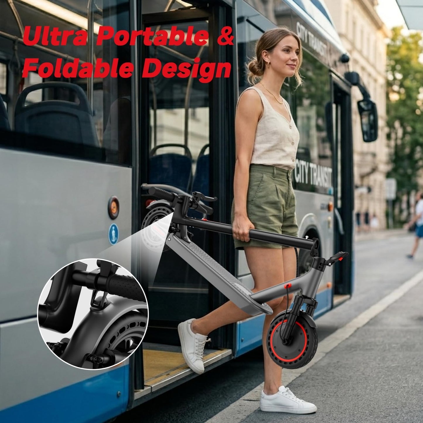 Electric Scooter 8.5''/10'' - 19/20MPH, 700/1000W Motor, 15/22 Miles Range, Port3