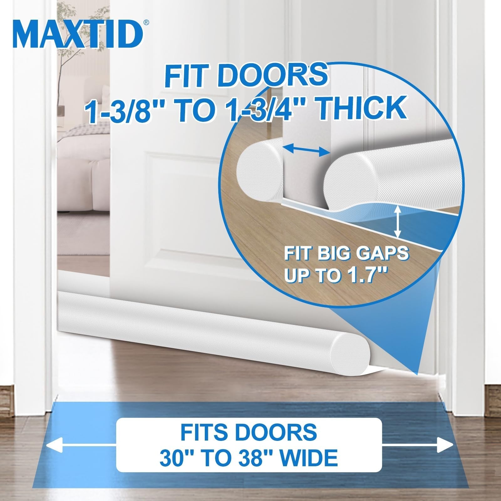 Under Door Draft Stopper   Cold Air Blocker, Adjustable 30" 36" Gap Filler, Weat2