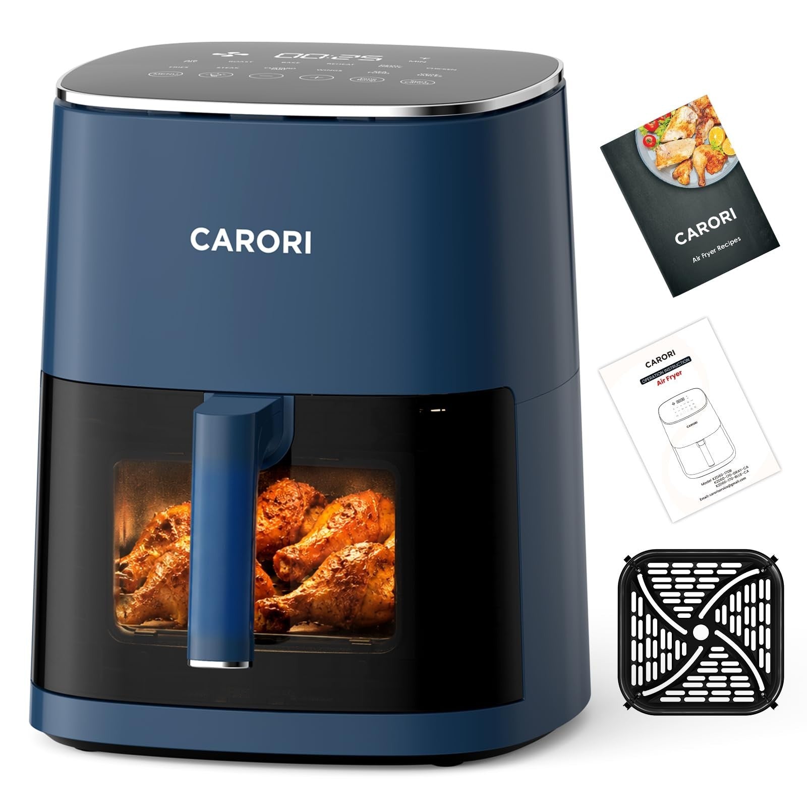 6 Qt Air Fryer with Viewing Window, 12 Cooking Presets, 1700W, Nonstick Basket1