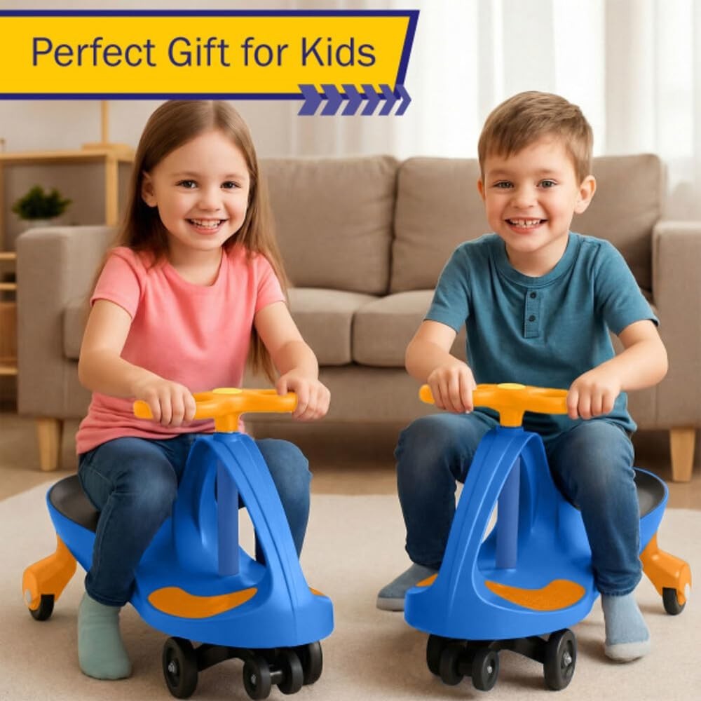 Wiggle Car Ride-On Toy for Kids Ages 3+, Fun Blue Outdoor Vehicle5