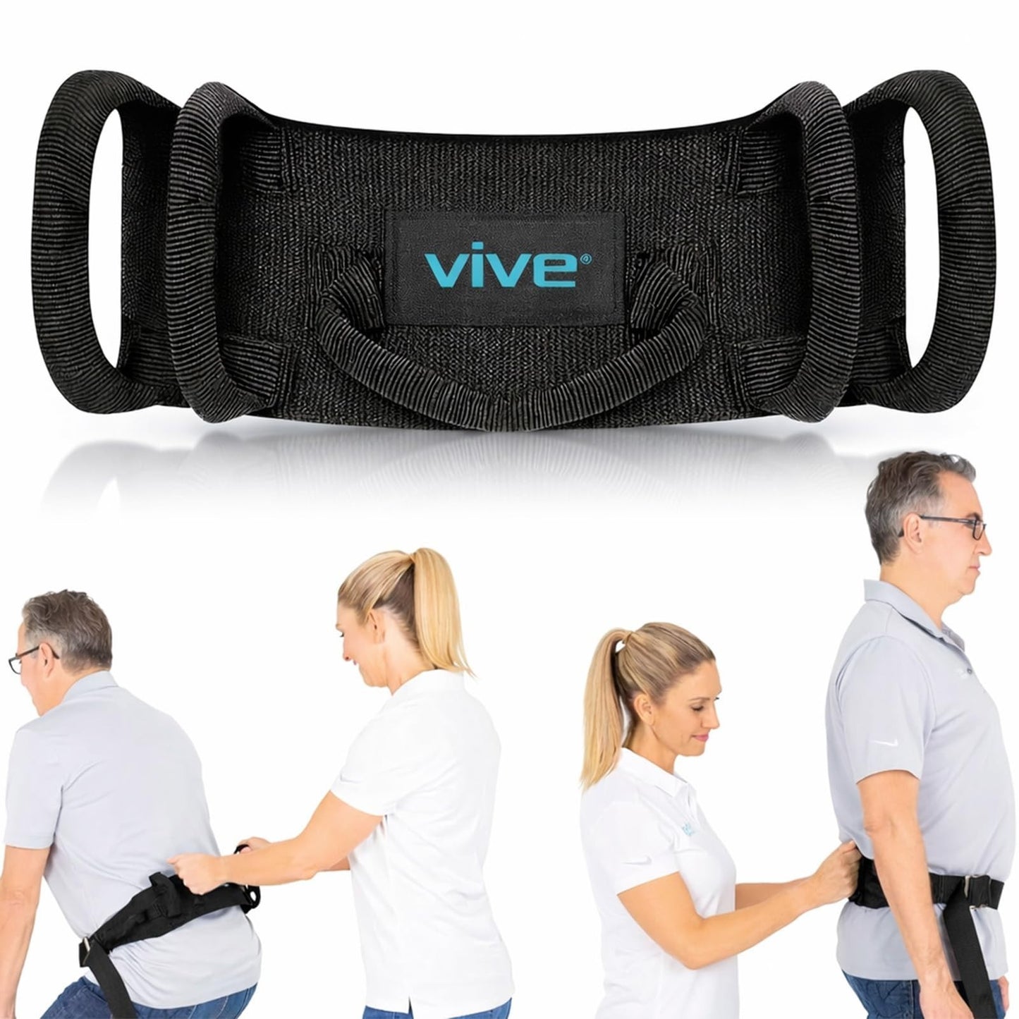 Transfer Gait Belt 350lbs   Patient Assist Safety Strap with Handles, Quick Rele1
