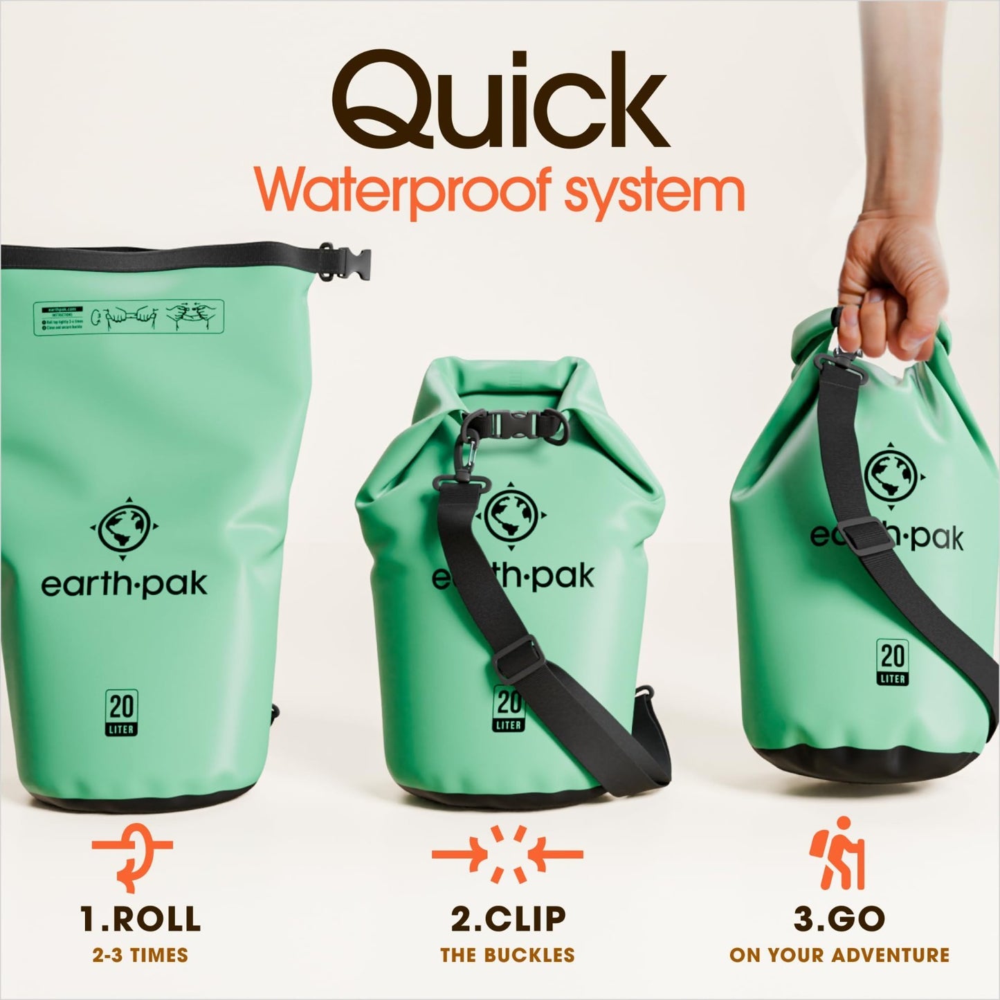 Waterproof Dry Bag Backpack   Roll Top Sack for Kayaking & Outdoor Gear with Pho4