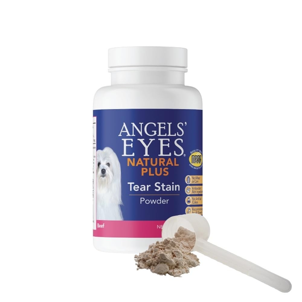 Natural Tear Stain Prevention Powder for Dogs & Cats - Beef Flavor, 75g, Daily E1