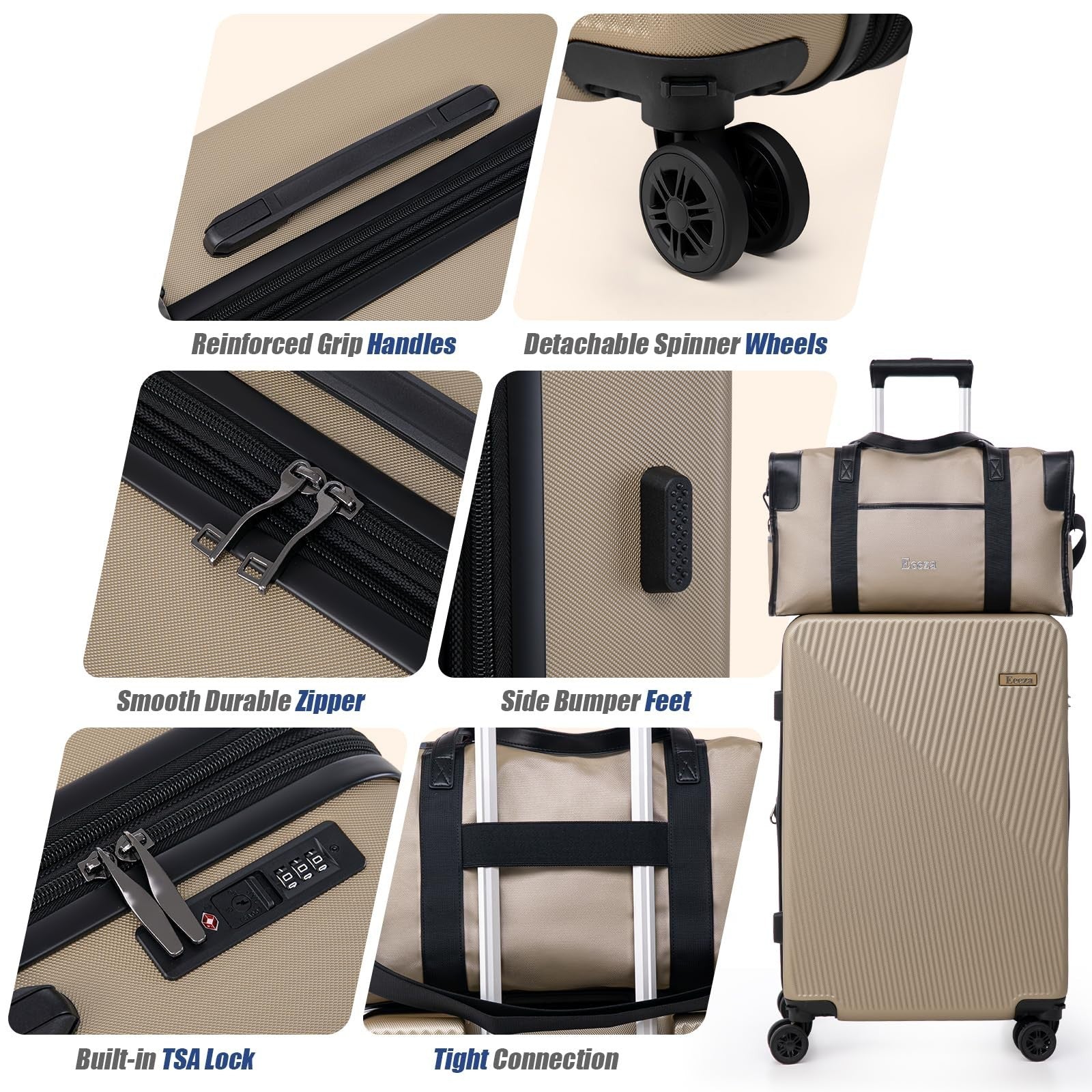 3-Piece Hardcase Carry-On Luggage Set 20" - TSA Approved, Scratch Resistant, Spi5