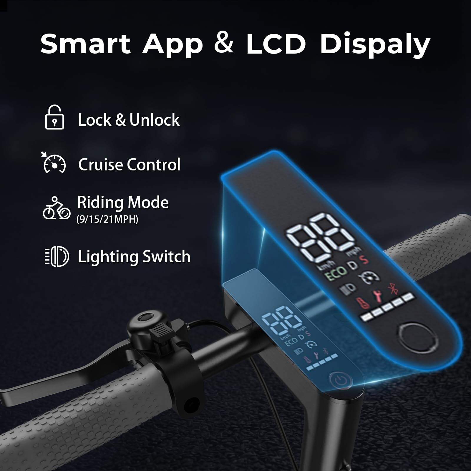 High-Power Electric Scooter for Adults & Teens, 1200W/1000W/500W Motor, 10''/8.54